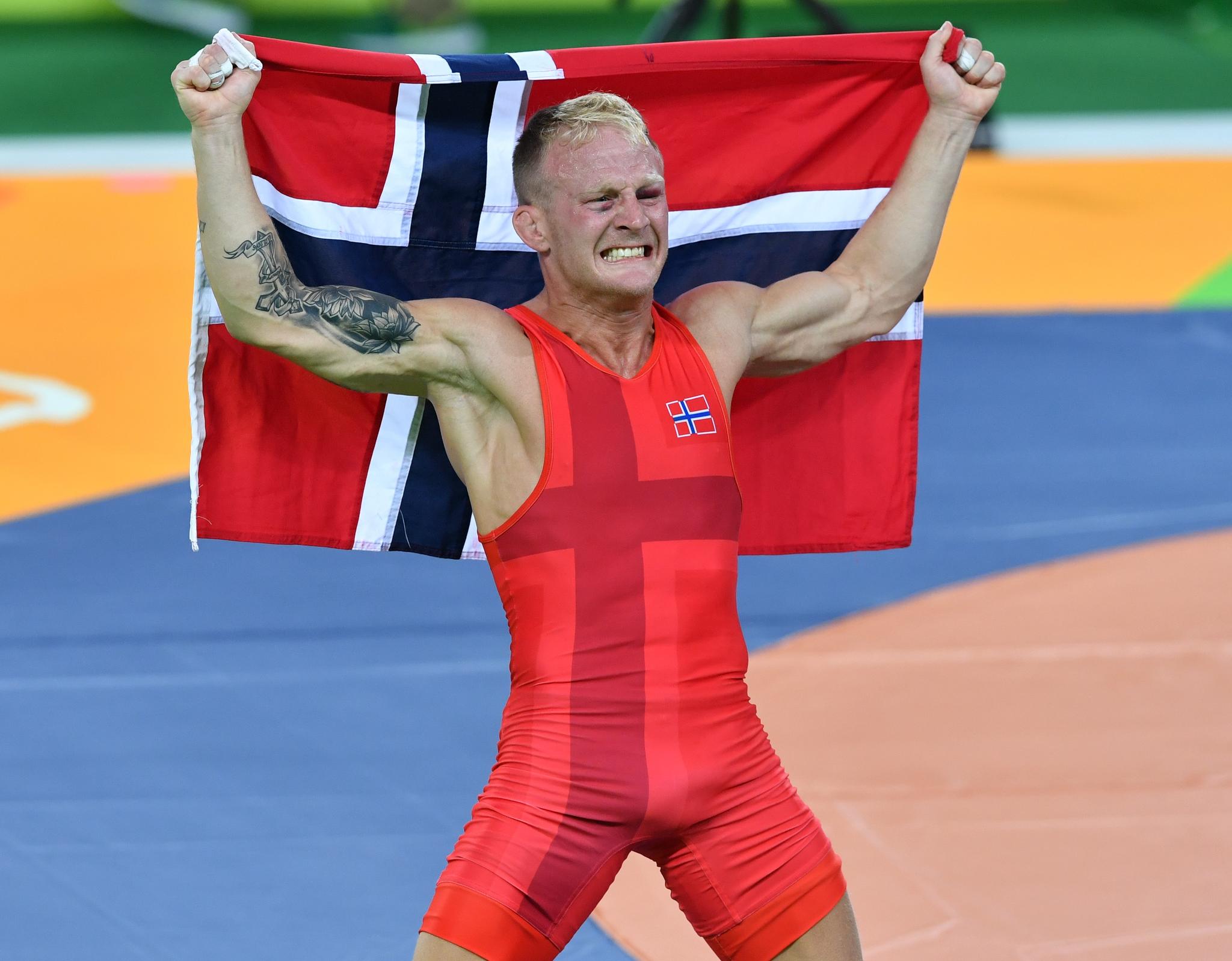STØRSTE ØYEBLIKK: Stig-André Berge feirer sin bronsemedalje i Rio de Janeiro-OL for fem år siden.