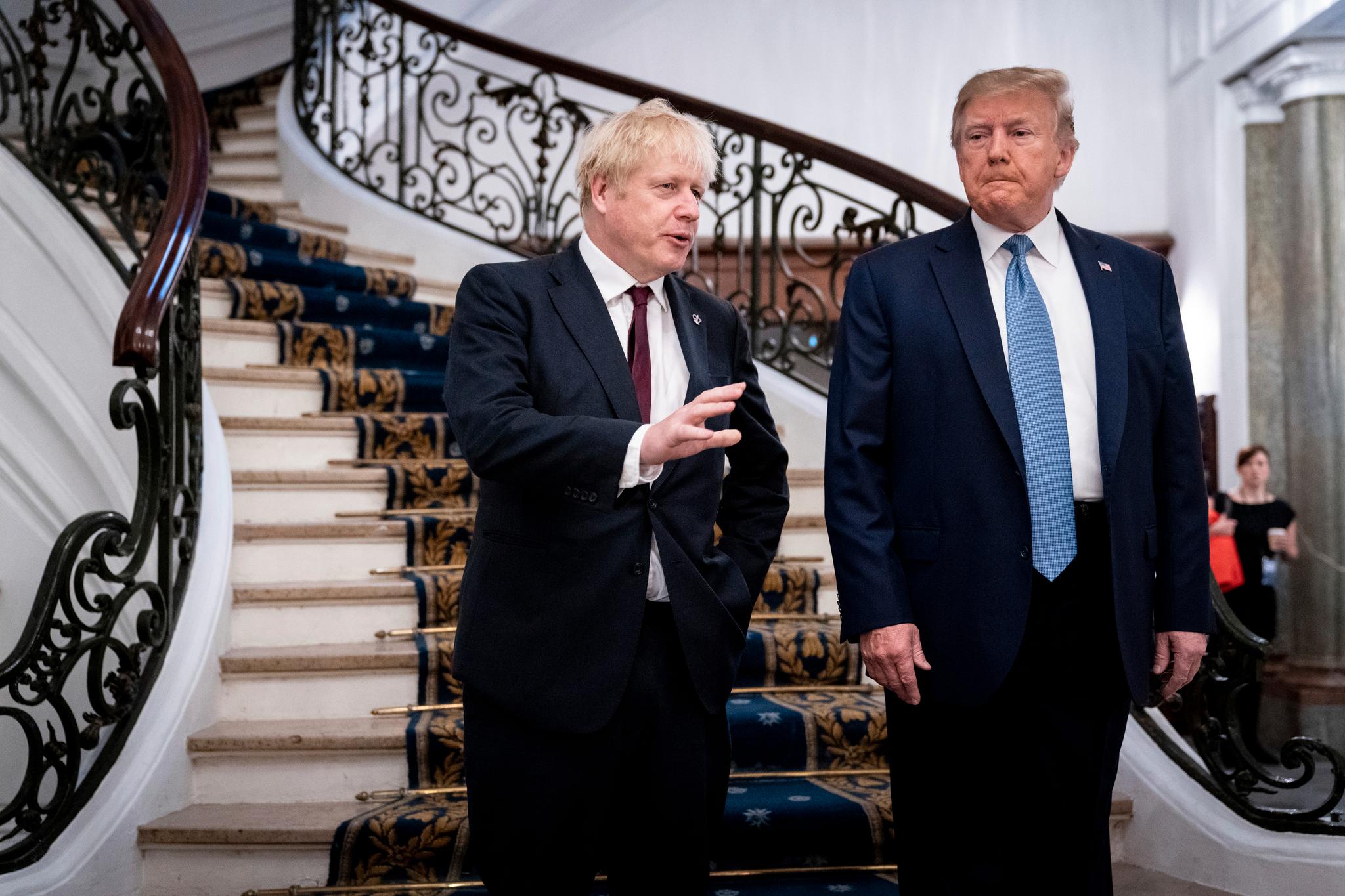 USAs president Donald Trump får støtte fra den britiske statsministeren Boris Johnson.
