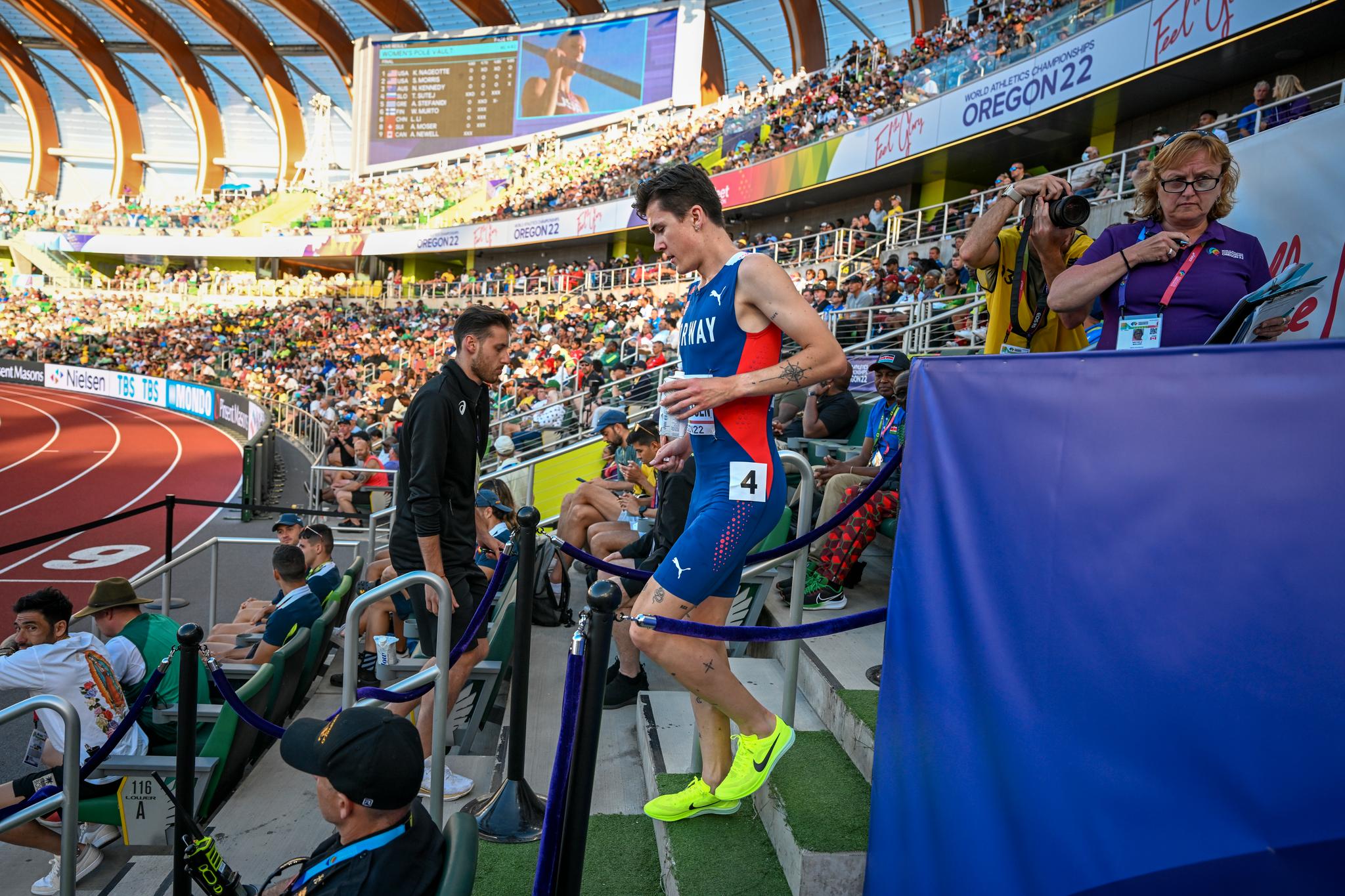STØ KURS: Jakob Ingebrigtsen er i så å si alles øyne favoritt til å vinne 1500 meterfinalen i Eugene natt til onsdag – i så fall hans første VM-gull. 