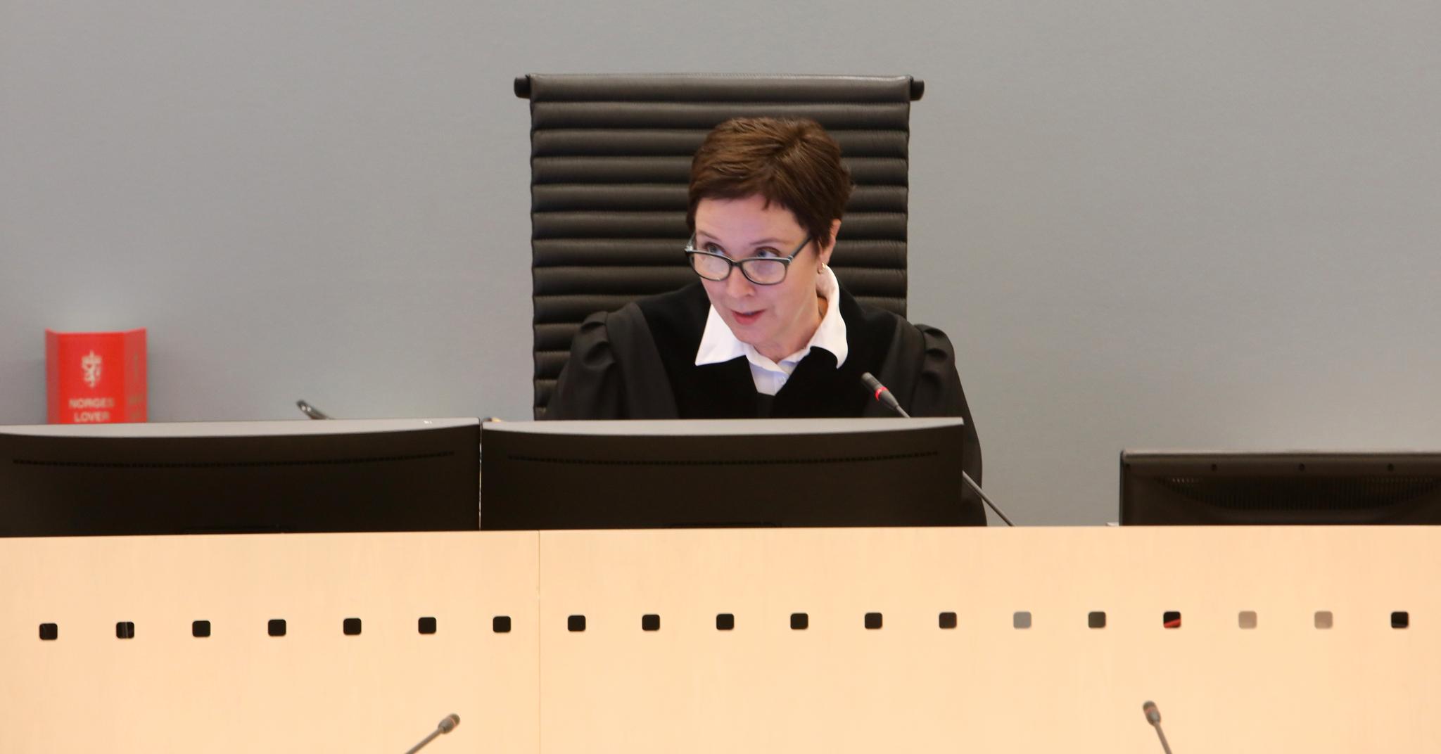 Rettens administrator Kristel Heyerdahl fotografert første dag av behandlingen Eirik Jensens ankesak.