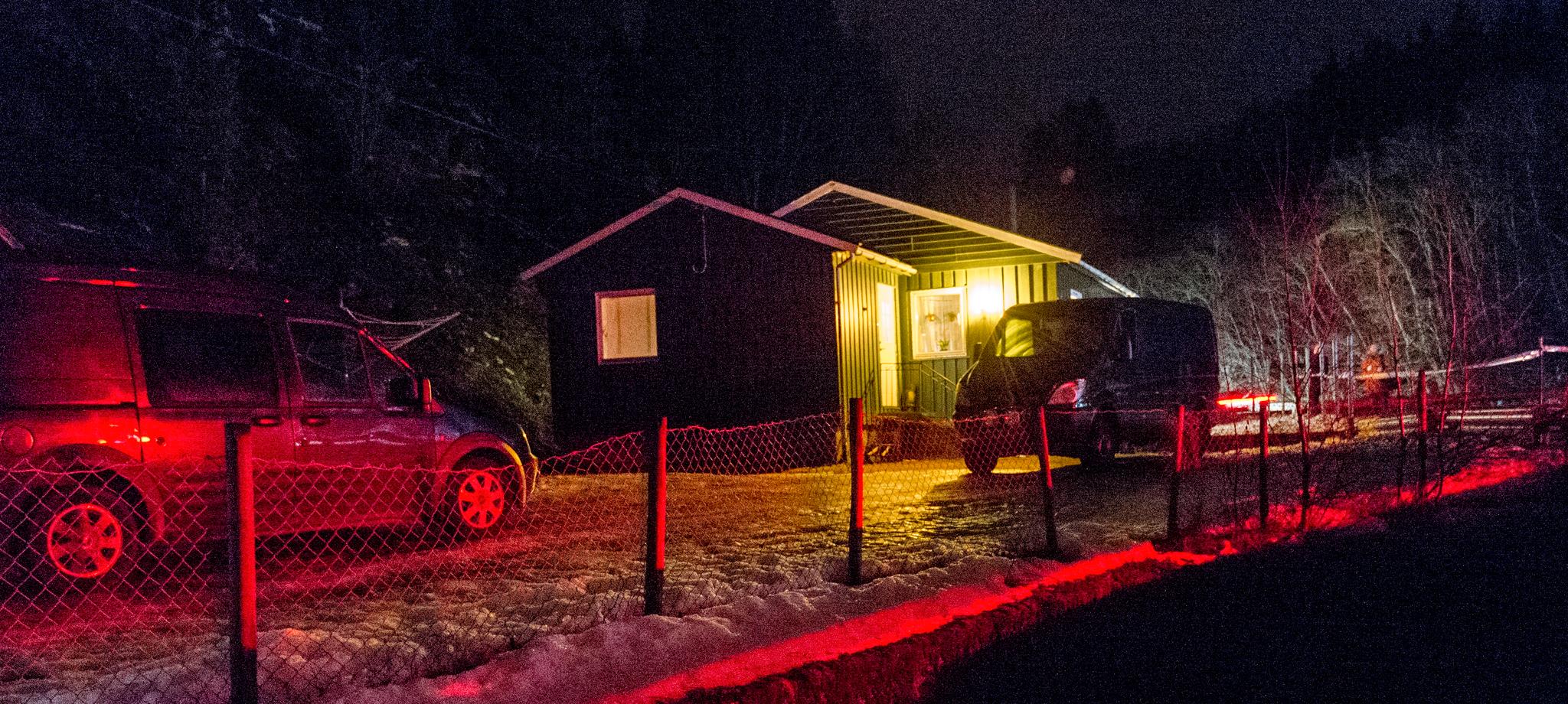 En mann i slutten av 30-årene ble 25. januar funnet død i dette huset på Ler i Melhus kommune i Sør-Trøndelag. Foto: Ned Alley / NTB scanpix