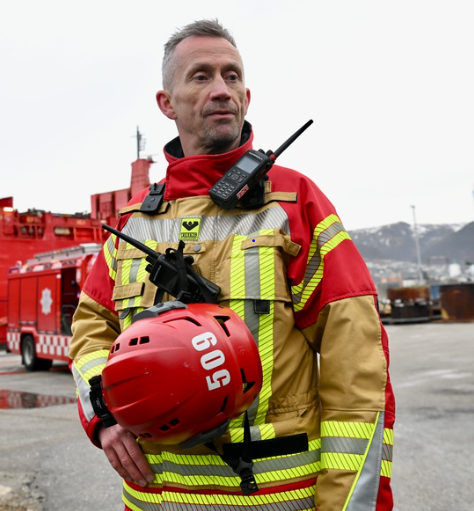 Utrykningsleder i Bergen brannvesen, Erik Andresen.