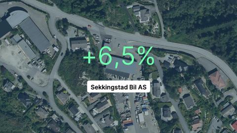 2021-regnskapet til Sekkingstad Bil AS er klart. Pilene peker nedover.