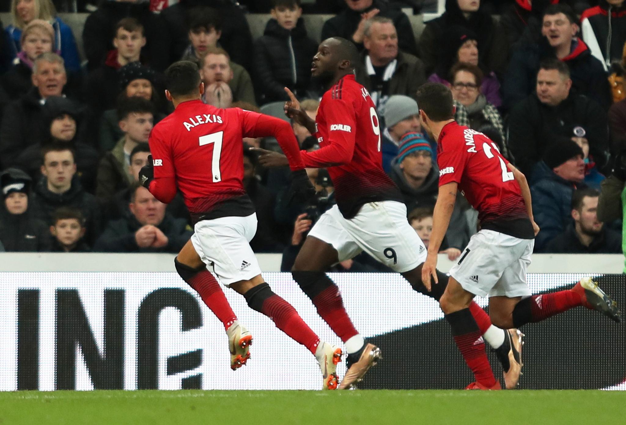 Romelu Lukaku scoret 1–0-målet mot Newcastle.