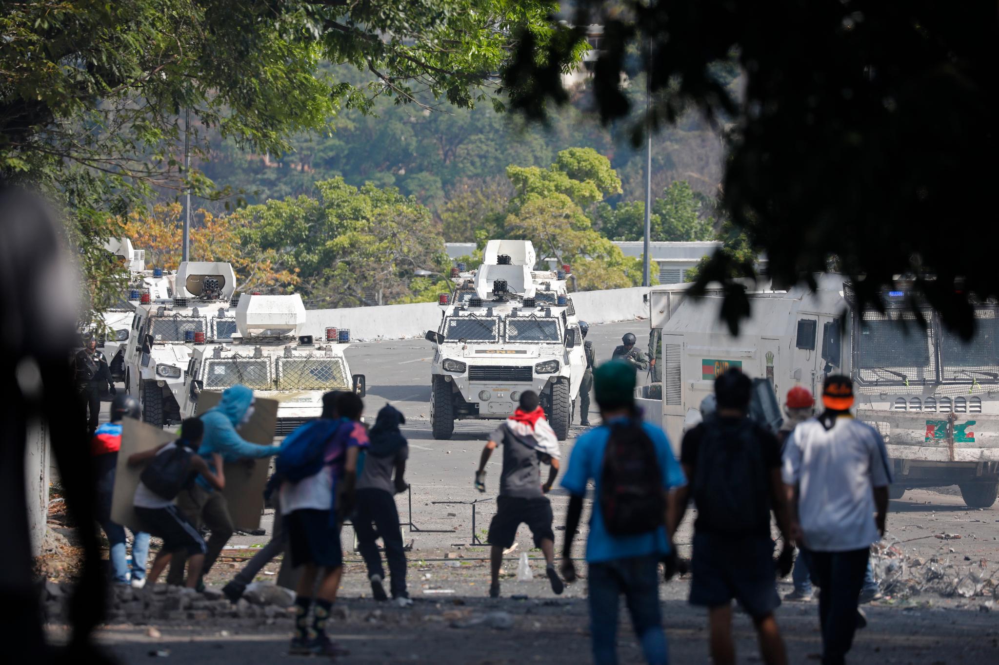 Sikkerhetsstyrker i Venezuela bruker både tortur og vold i kampen mot kritikere av regimet, ifølge FN. Her fra en demonstrasjon i Caracas 1. mai 2019. 