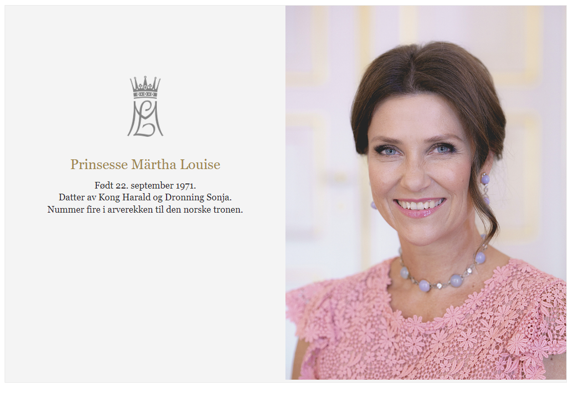 Prinsesse Märtha Louise er den fjerde i arverekken til den norske tronen.