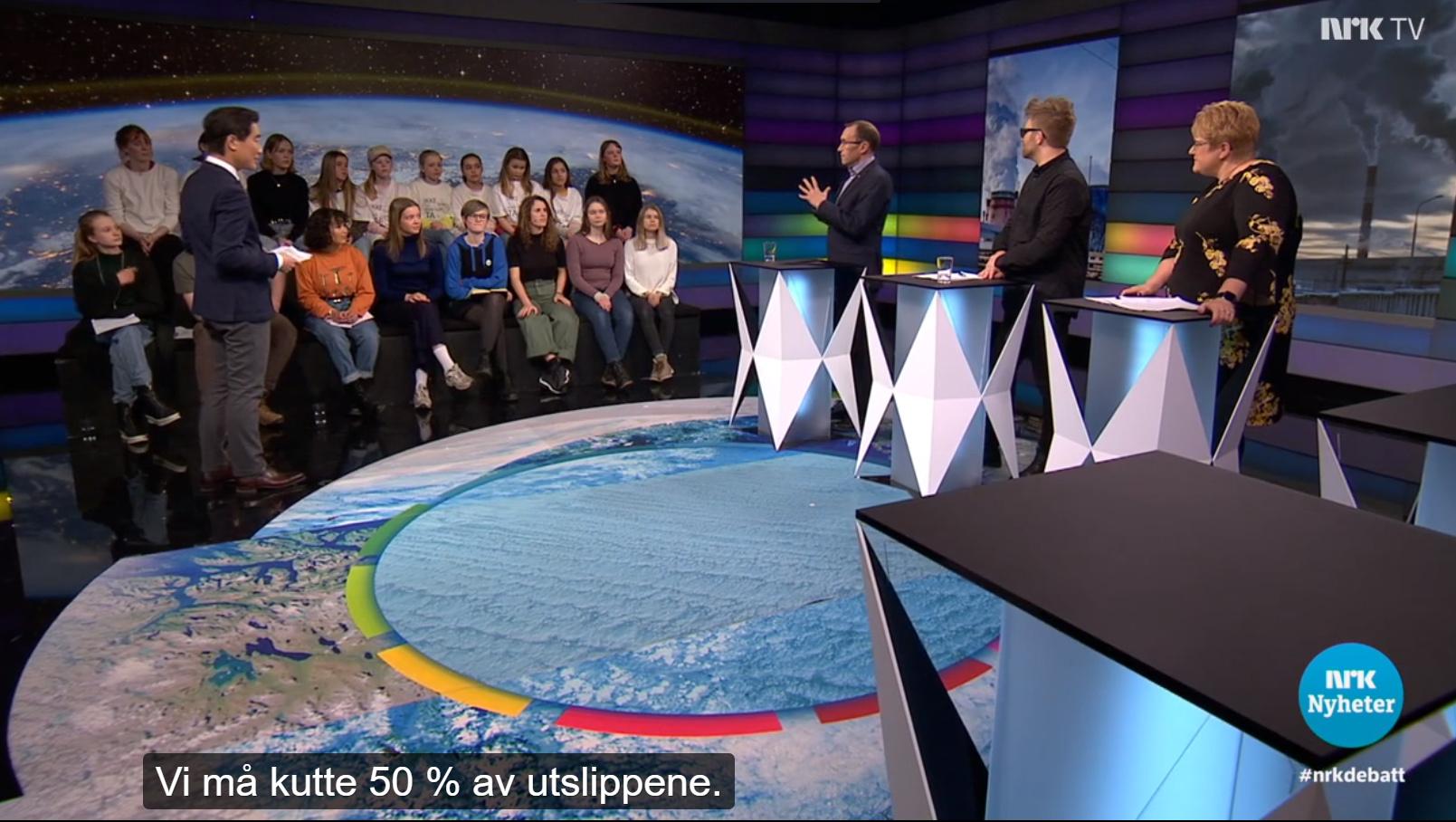På NRKs Debatten torsdag ble klimastreikene diskutert. Klimaengasjert ungdom møtte blant annet Espen Barth-Eide (Ap), Stefan Heggelund (H) og Trine Skei Grande (V). 