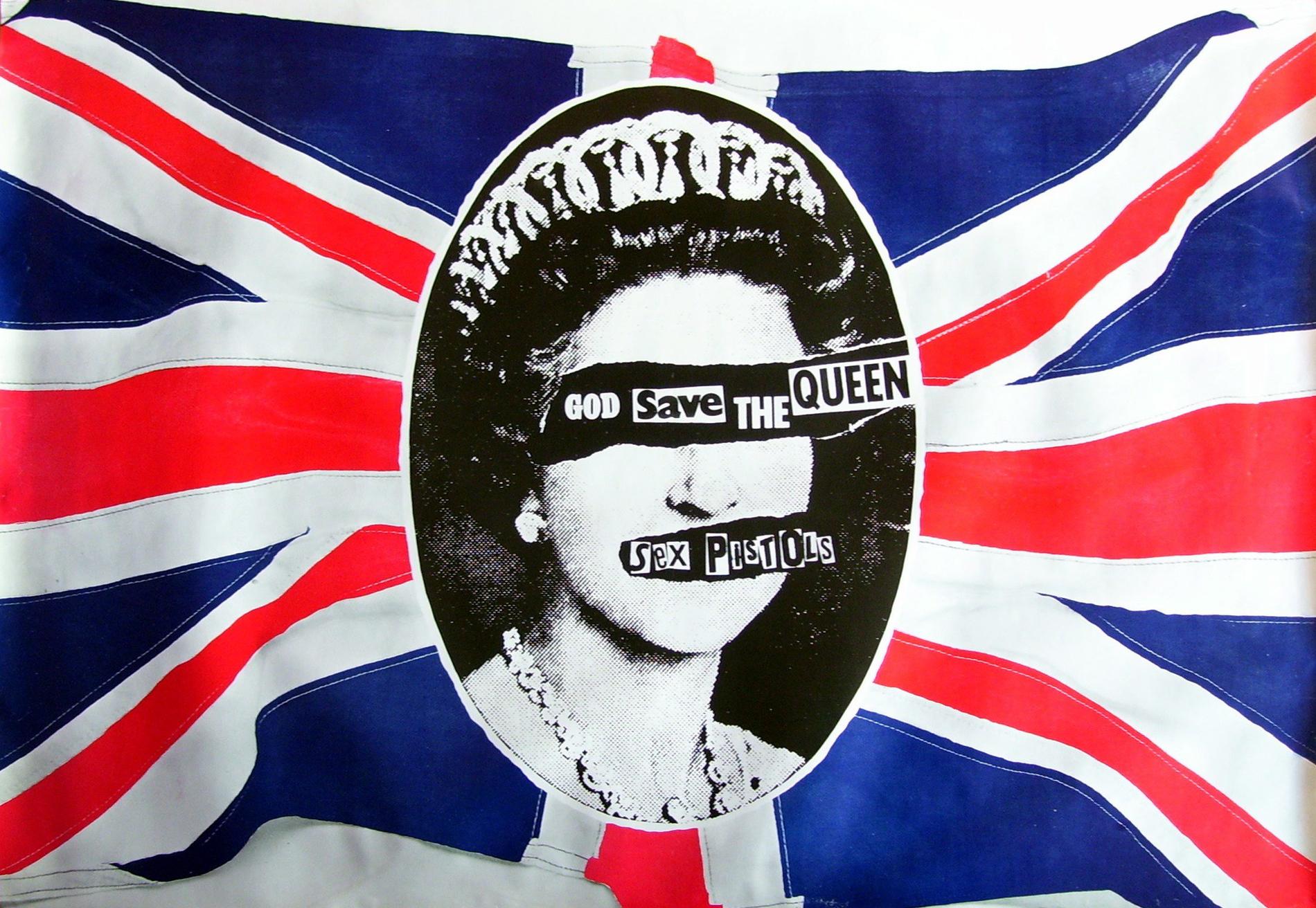 Sex Pistols omslag til «God Save The Queen» ble laget av kunstneren Jamie Reid. 