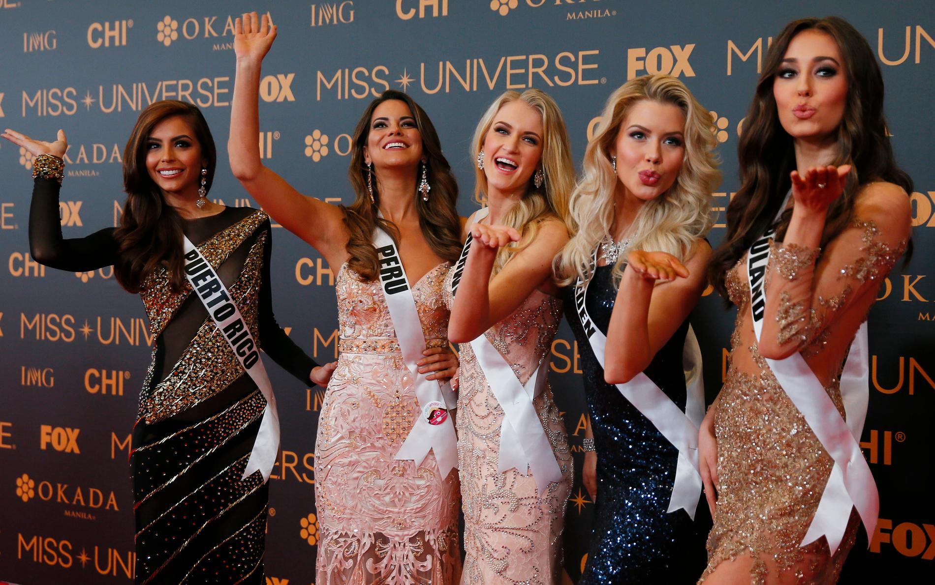 Arkivbilde av Miss Universe-deltakere fra 2017. Vinneren av den norske utgaven går automatisk videre til verdensfinalen.