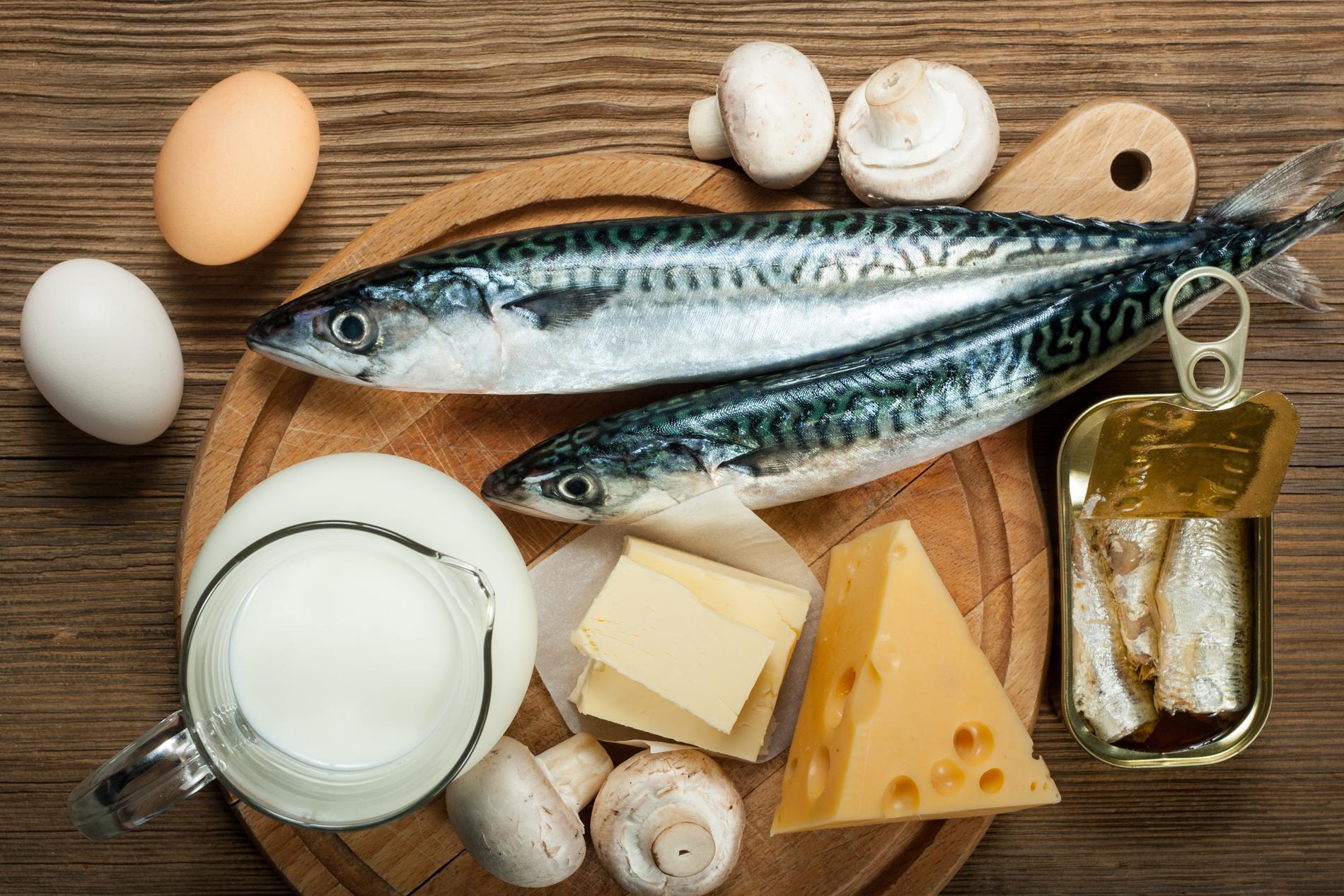 Gode kilder til vitamin D: Fet fisk, egg, margarin og berikede meieriprodukter. Og tran, selvfølgelig!