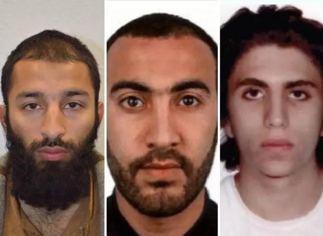  Kharum Shazad Butt (27), Rachid Redouane (30) og Youssef Zagbha (22) er navngitt av britisk politi som de tre terroristene bak London-angrepet. 