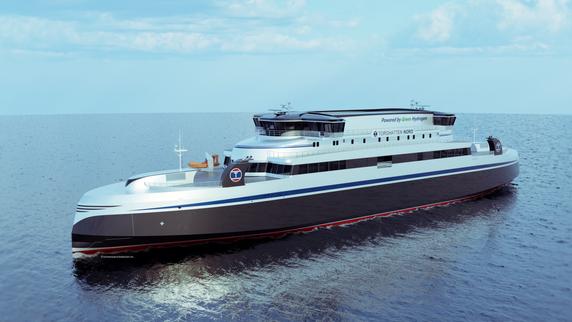 To av verdens største hydrogenskip skal bygges i Norge