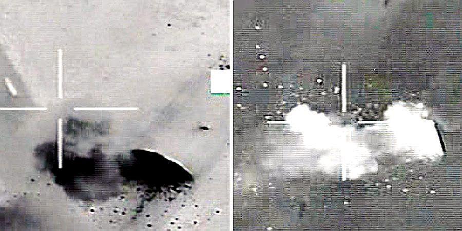 Norske F-16-fly bomber militære mål 26. mars 2011 - en hangar et «ukjent sted» i Libya.  