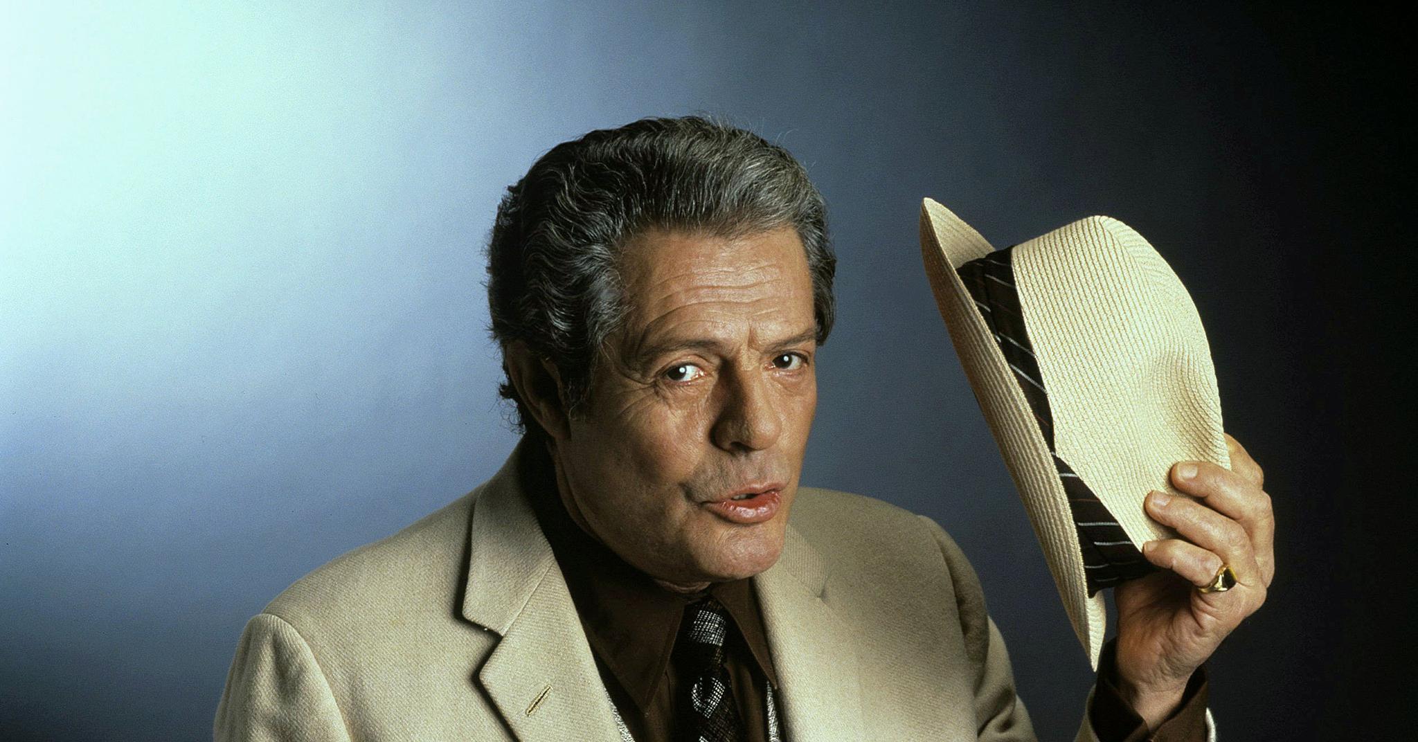 Den italienske skuespilleren Marcello Mastroianni (1924–1996), portrettfoto fra 1991.