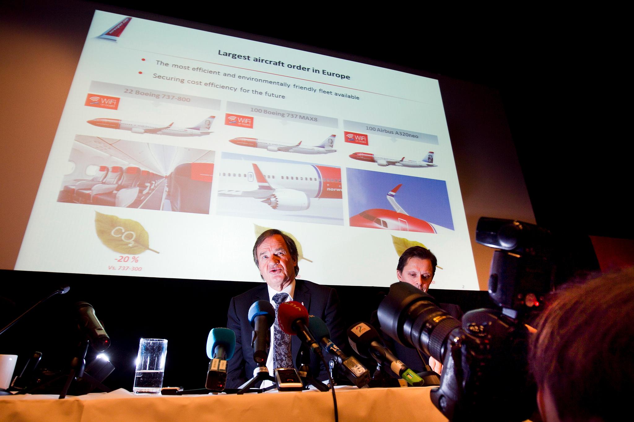 I 2012 ble det klart at Norwegian hadde bestilt 222 fly til en verdi av 127 milliarder kroner fra produsentene Boeing og Airbus. Dette ble beskrevet som Europas største flybestilling gjennom tidene.
