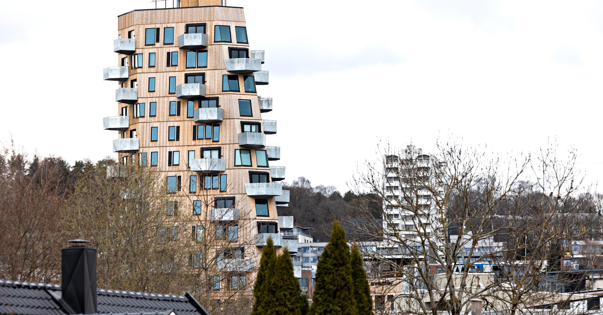 Det «skrå» tårnet i Nydalen er ferdig. 37 av 40 leiligheter er solgt. 