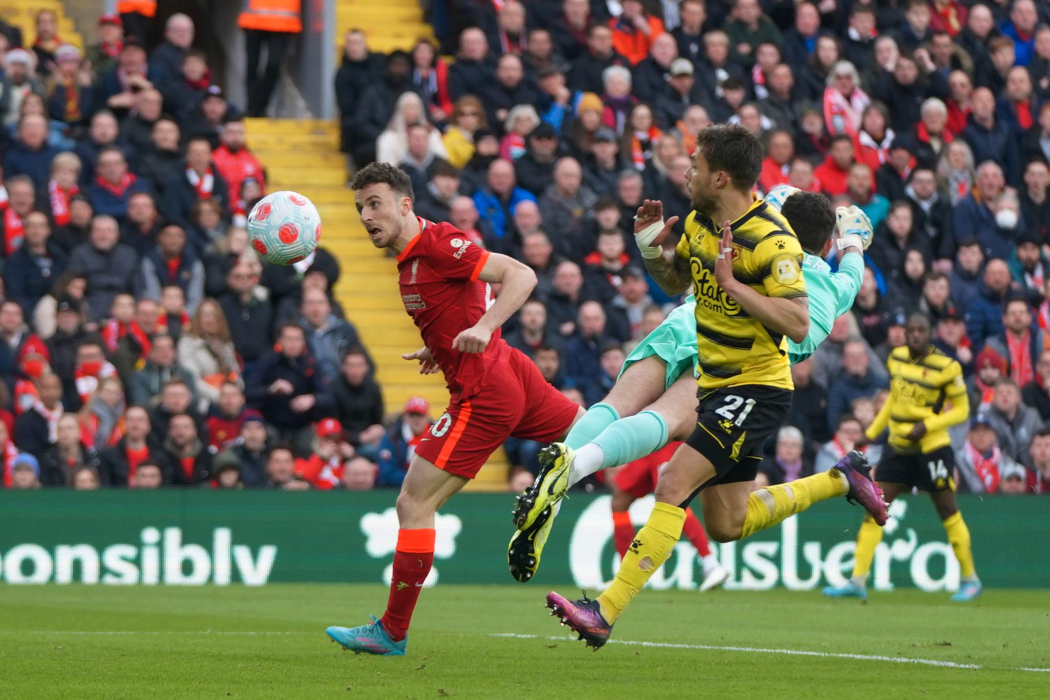 MÅL: Diogo Jota scoret for Liverpool etter 23 minutter. 