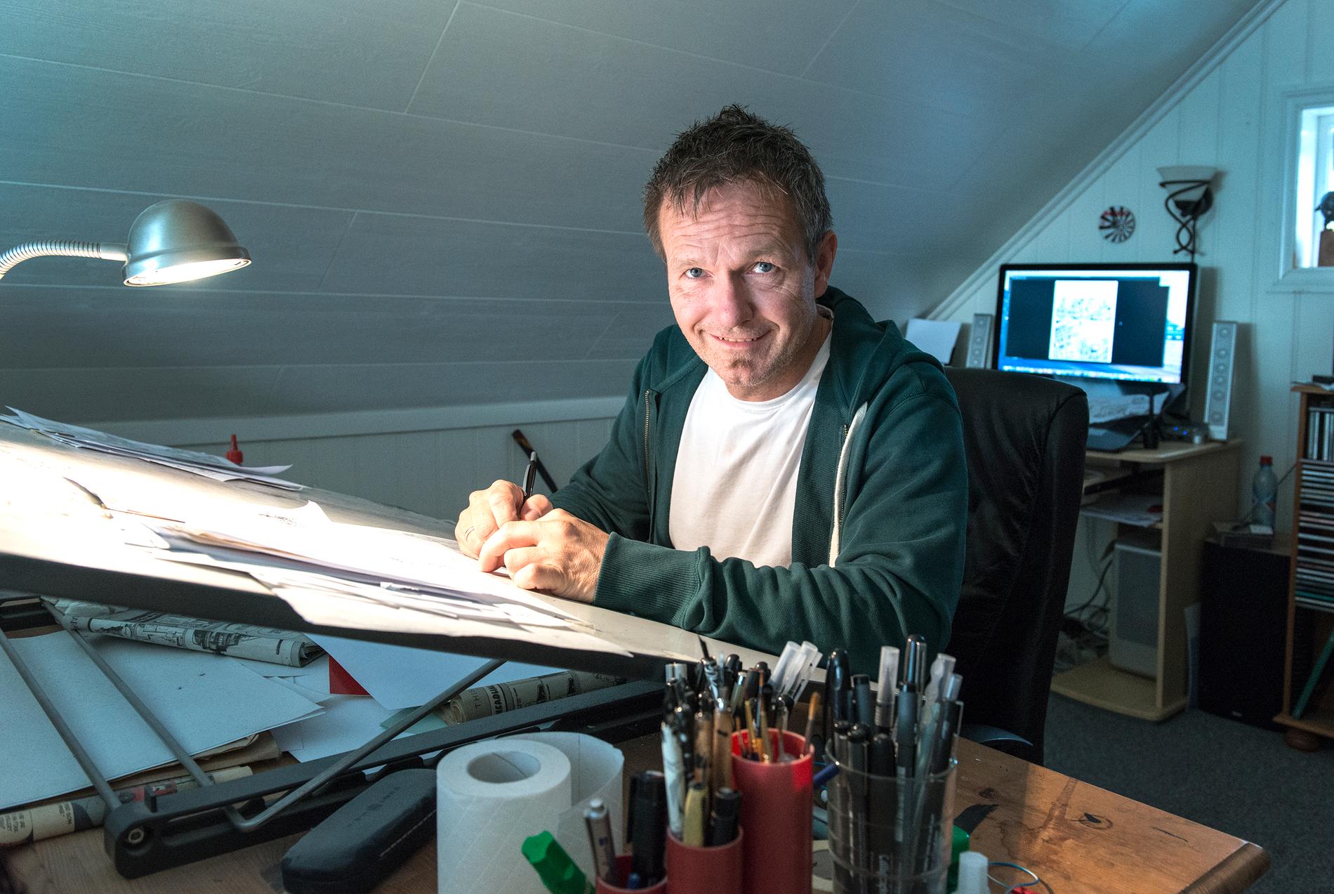 PONDUS: Tegneserieskaper Frode Øverli er nummer tre på formuetoppen på Askøy. 