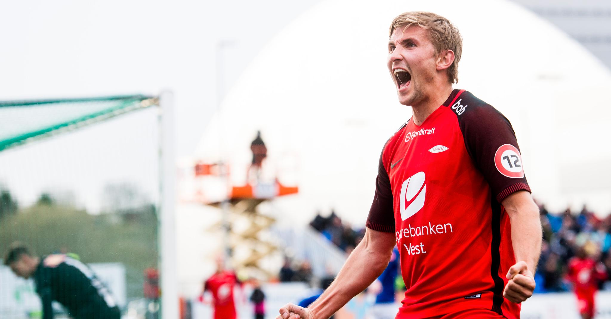 ETTERLENGTET JUBEL: Så glad ble Steffen Lie Skålevik etter å ha scoret sitt første mål siden serieåpningen mot Bodø/Glimt.