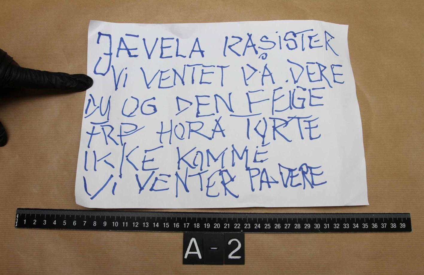 I dette brevet som Tor Mikkel Wara hentet fra postkassen i mars 2019, er begrepet Frp-hora brukt.