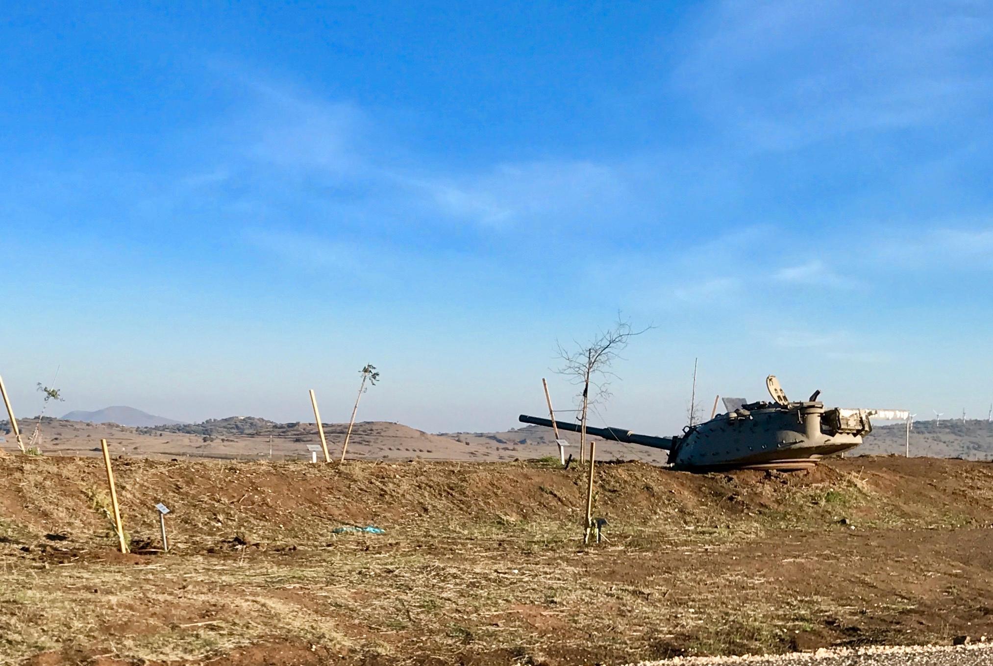 Fra Golanhøydene kan man se over til Syria.