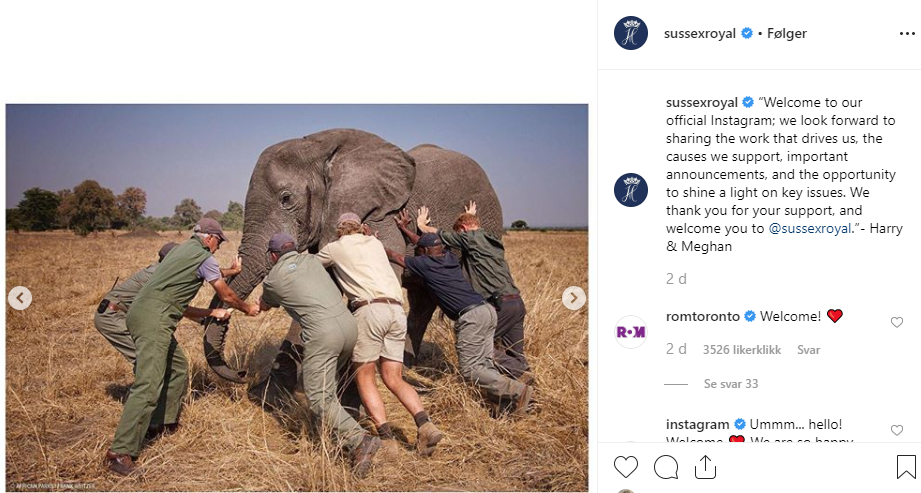 Bildene av de kongelige turene ble en umiddelbar suksess på Instagram. 