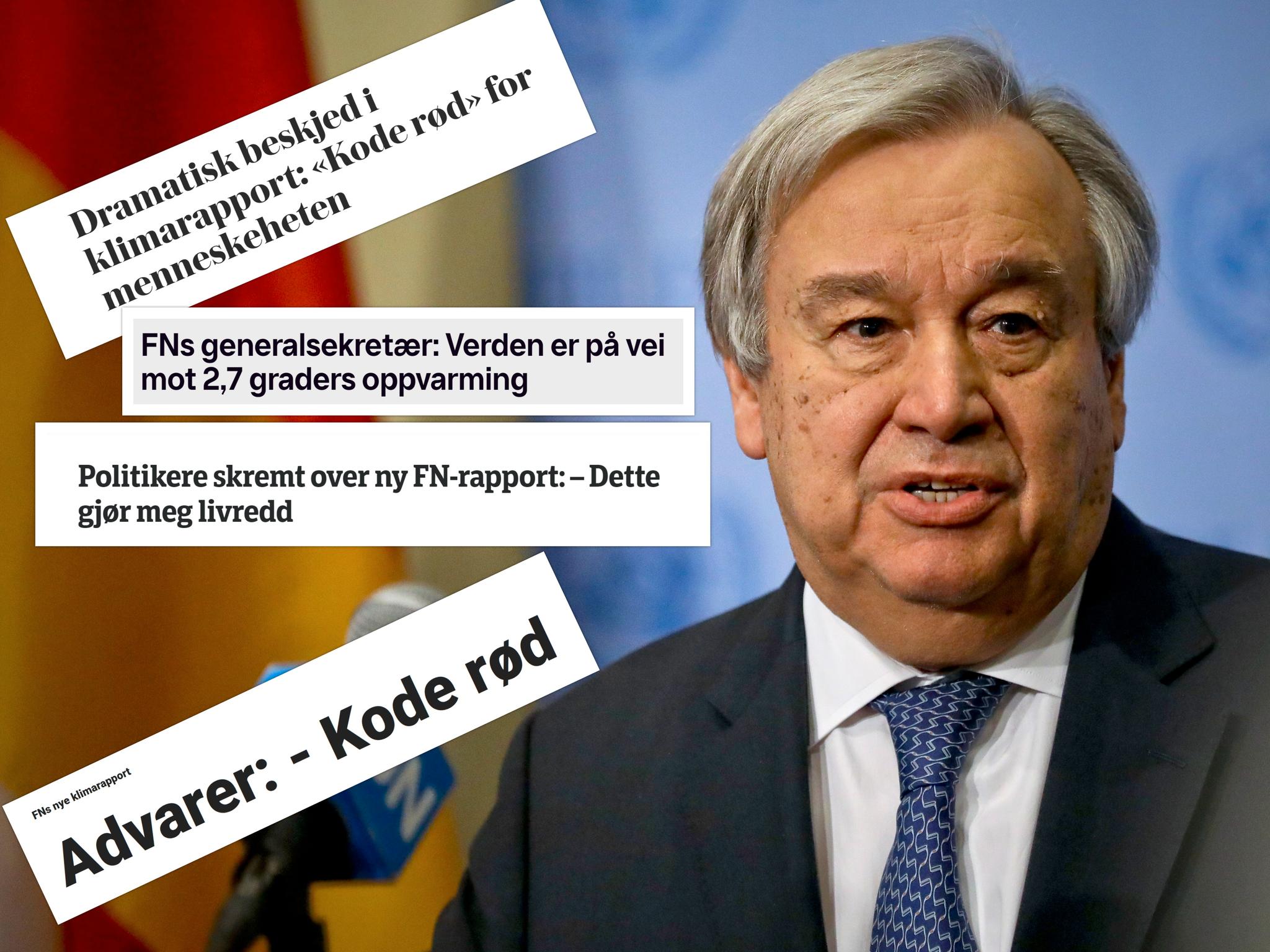 FNs generalsekretær António Guterres varslet «kode rød for menneskeheten».