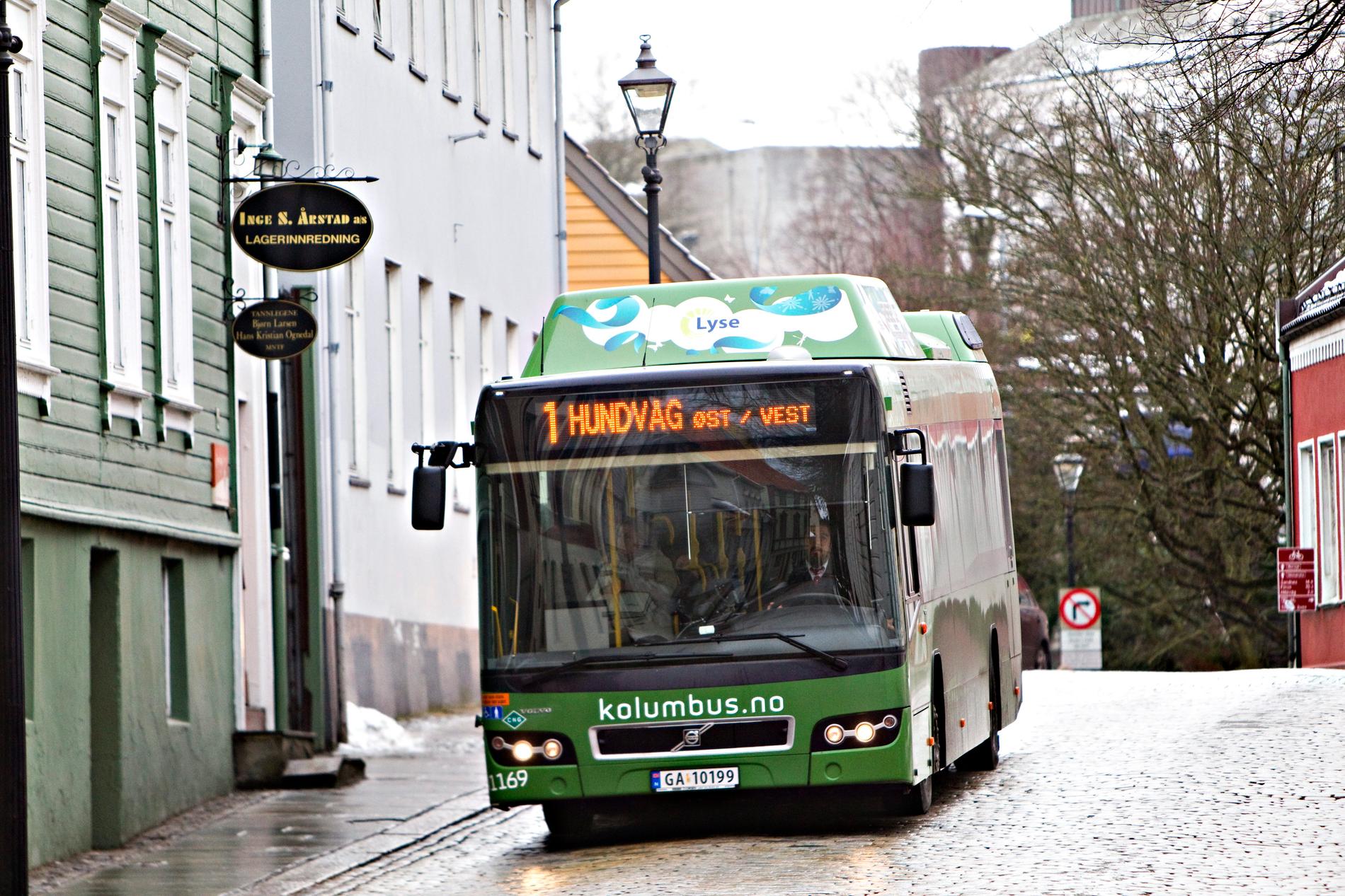 NYE RUTER: Rute 1 til Hundvåg er blant bussrutene som etter nyttår skal gå døgnet rundt.