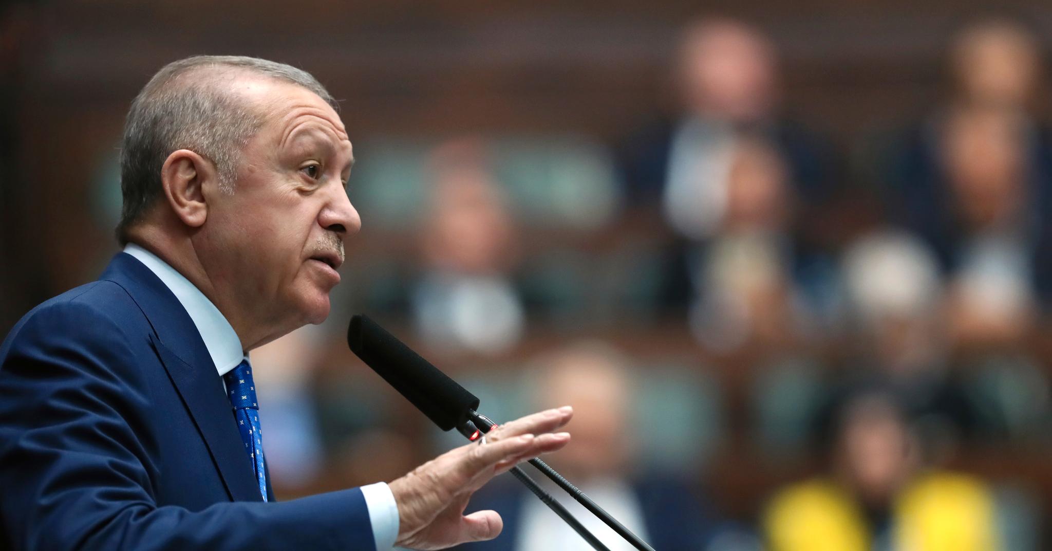 Tyrkias president Recep Tayyip Erdogan talte til det tyrkiske parlamentet onsdag 18. mai. Da gjorde han det klart at Tyrkia ikke vil godkjenne utvidelse av Nato på bekostning av landets sikkerhetsinteresser.