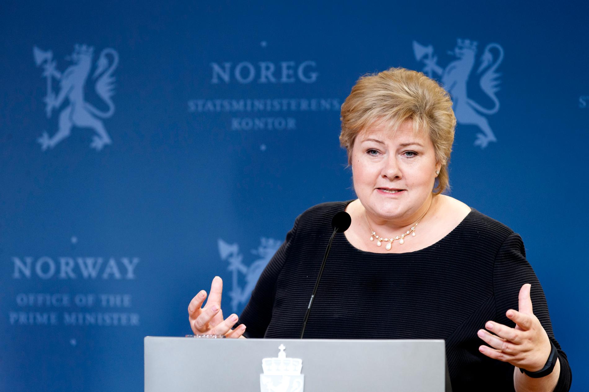 FRYKTER NORSK NEDTUR: Statsminister Erna Solberg (H) varsler at Storbritannias nei til EU også kan få konsekvenser for norsk økonomi, ikke minst hvis veksten i Europa blir svekket som følge av økt usikkerhet.