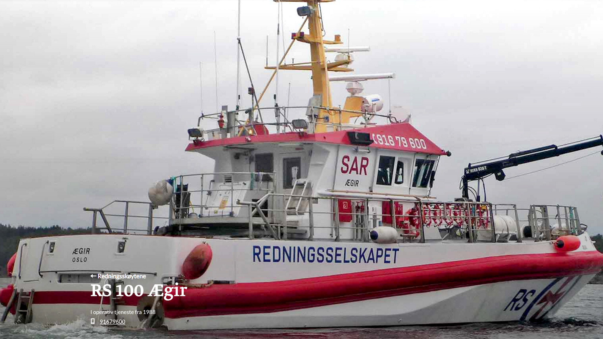 RS «Ægir» er stasjonert i Farsund. Den ble sterkt skadet da en brottsjø tok båten under en leteaksjon torsdag kveld.