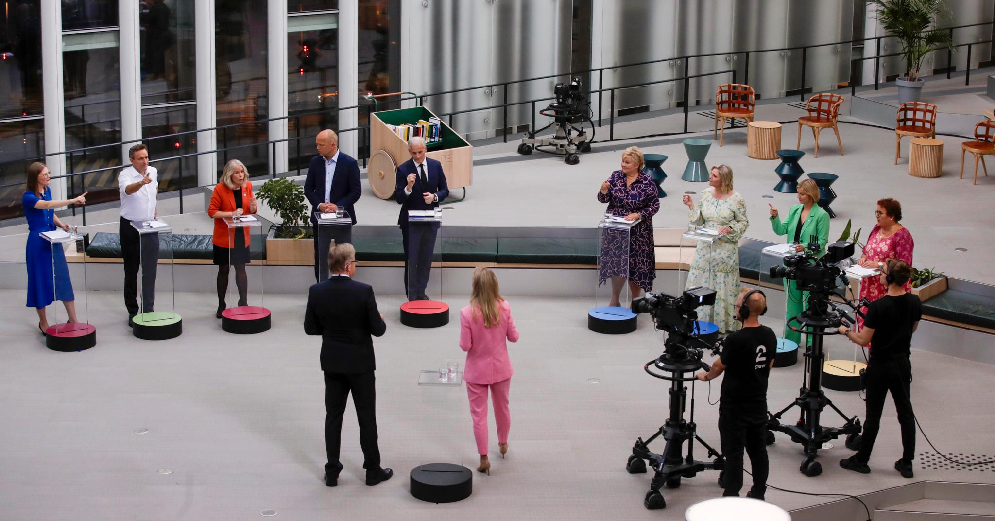 TV2s partilederdebatt ble sendt fra Deichman i Bjørvika i Oslo.