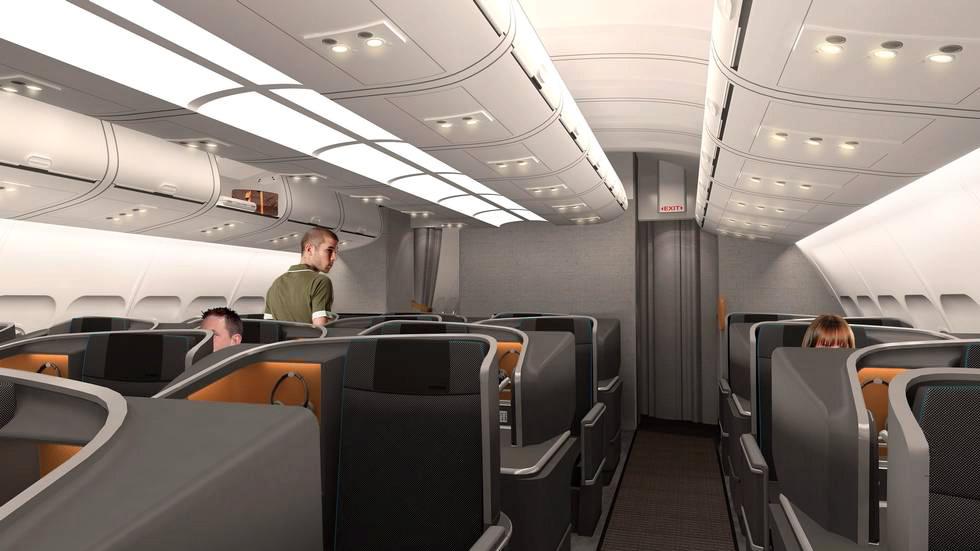 Slik skal de nye businss klasse-kabinene i SAS flyene se ut.