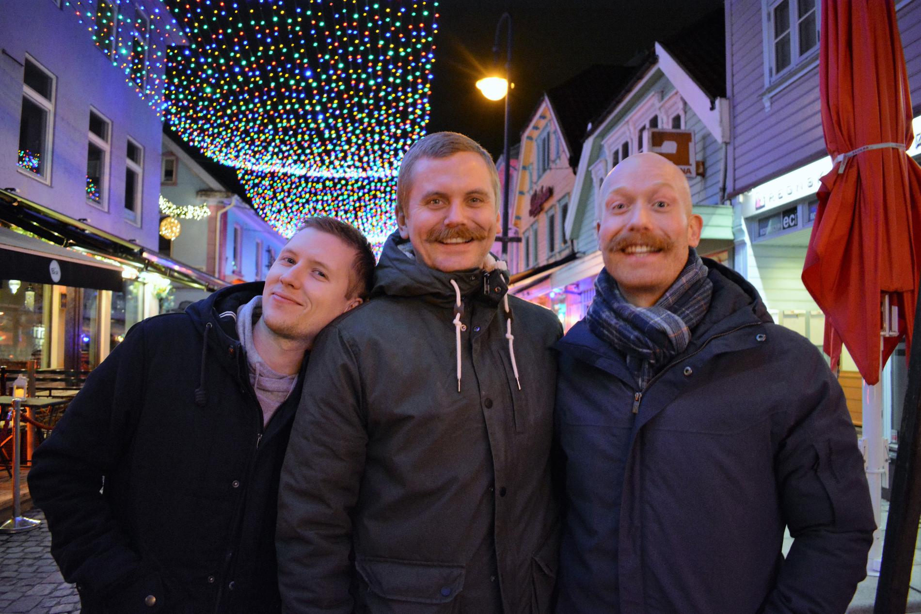 (F.v.) Andreas Jåsund (30), Kristoffer Grude (30) og Andreas Wågenes (29) er tre av åtte medlemmer i Boys of Christmas.