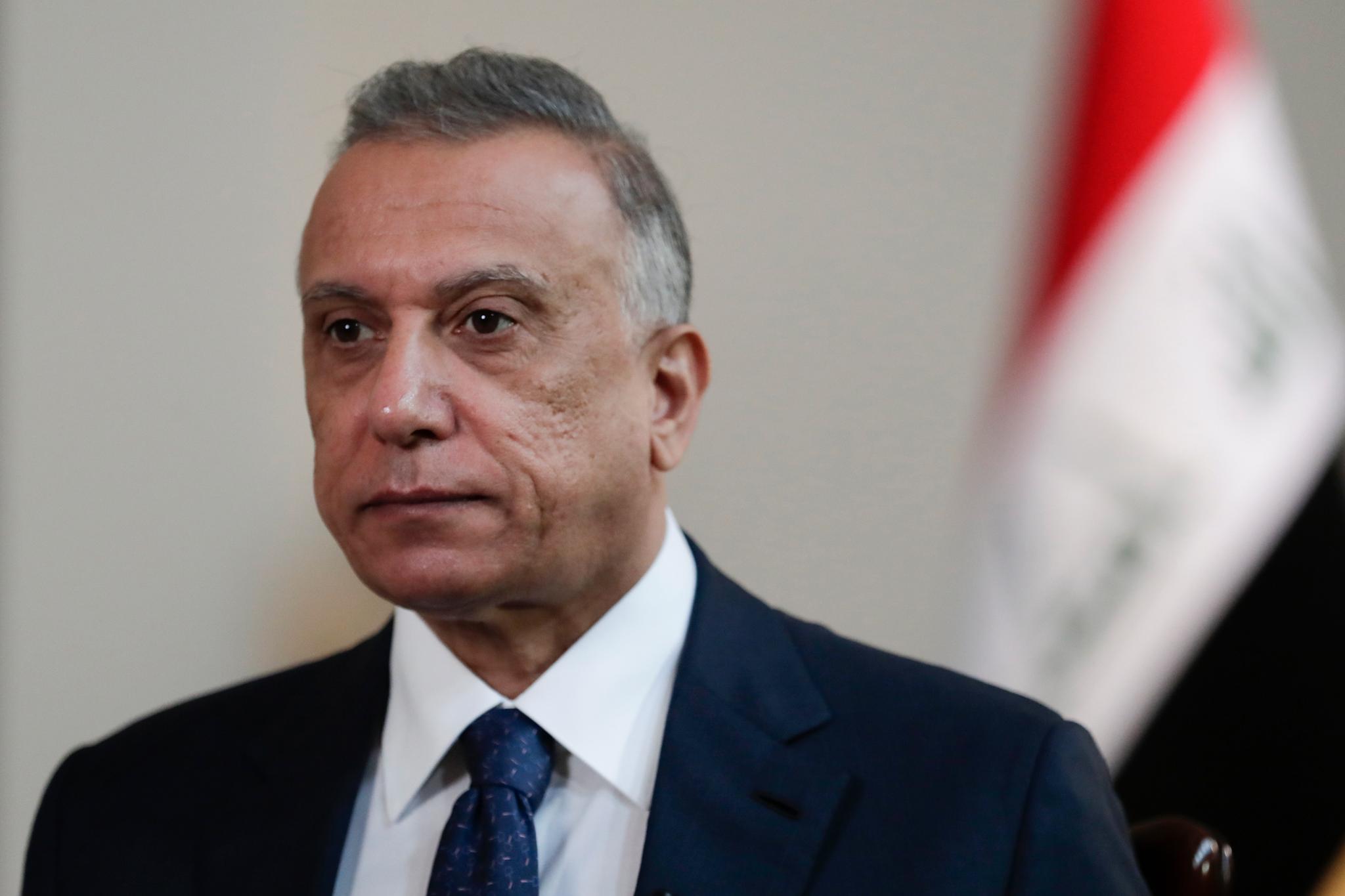 Statsminister Mustafa al-Kadhemi slapp uskadet fra angrepet. 