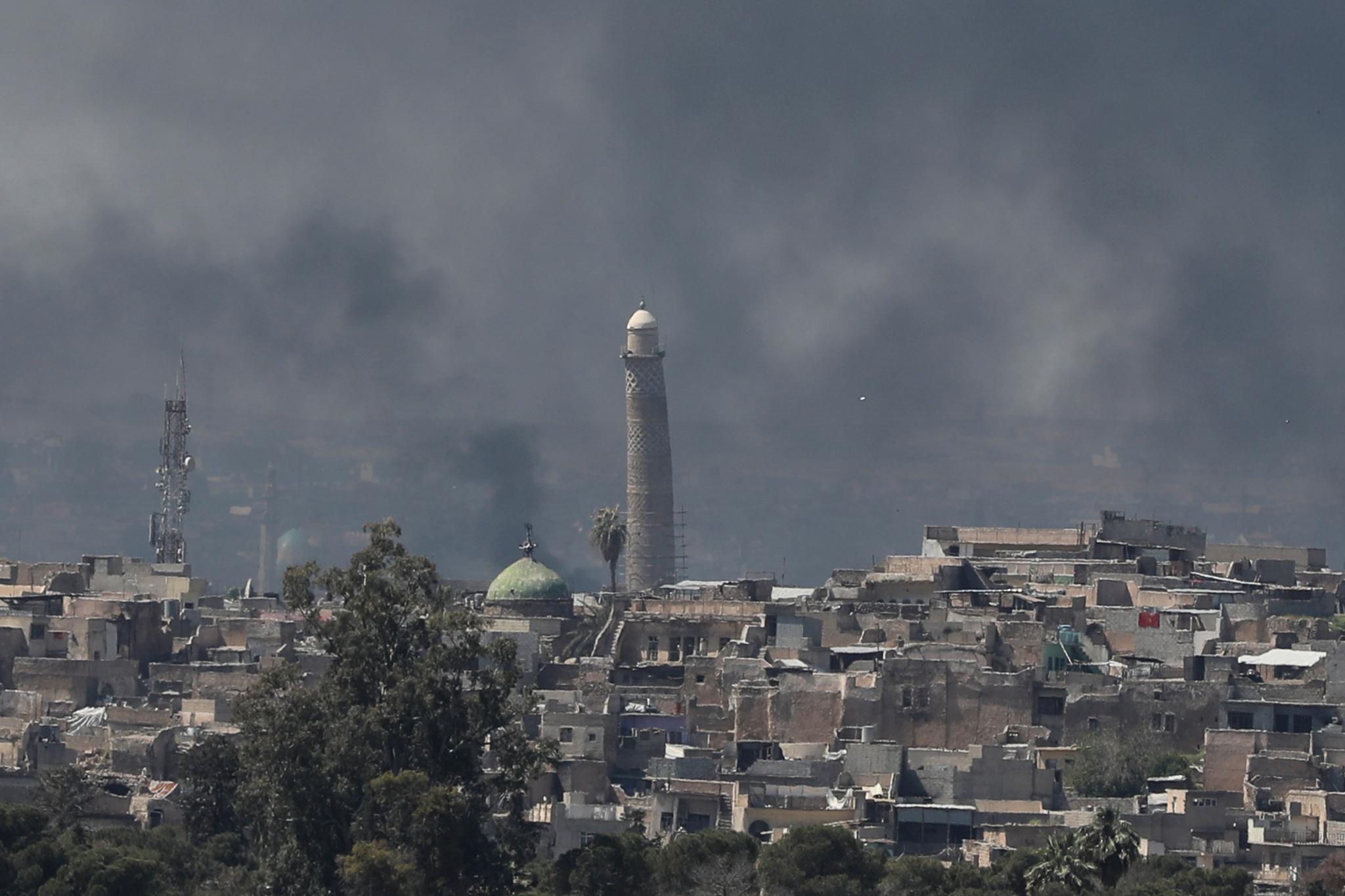 IS’ svarte flagg har vaiet fra minareten til Al-Nuri-moskeen etter at ekstremistgruppen erobret Mosul sommeren 2014. 