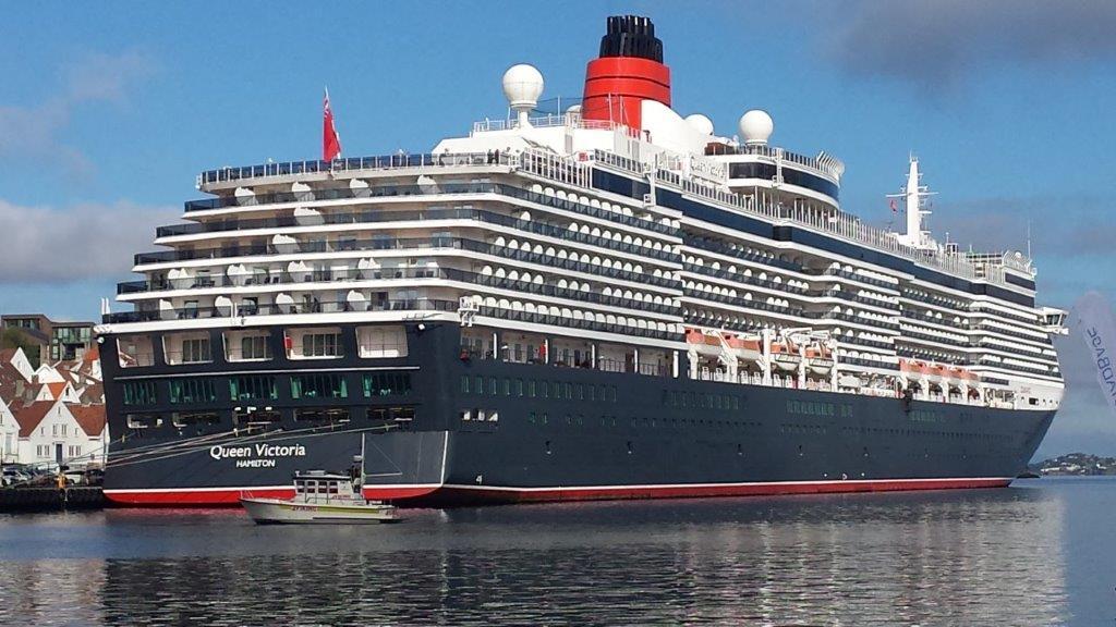  Dette er ett av cruiseskipene som skal legge til kai i Mekjarvik. Queen Victoria er en «klassiker» på besøk distriktet, men det blir første gang til kai på Randaberg. 