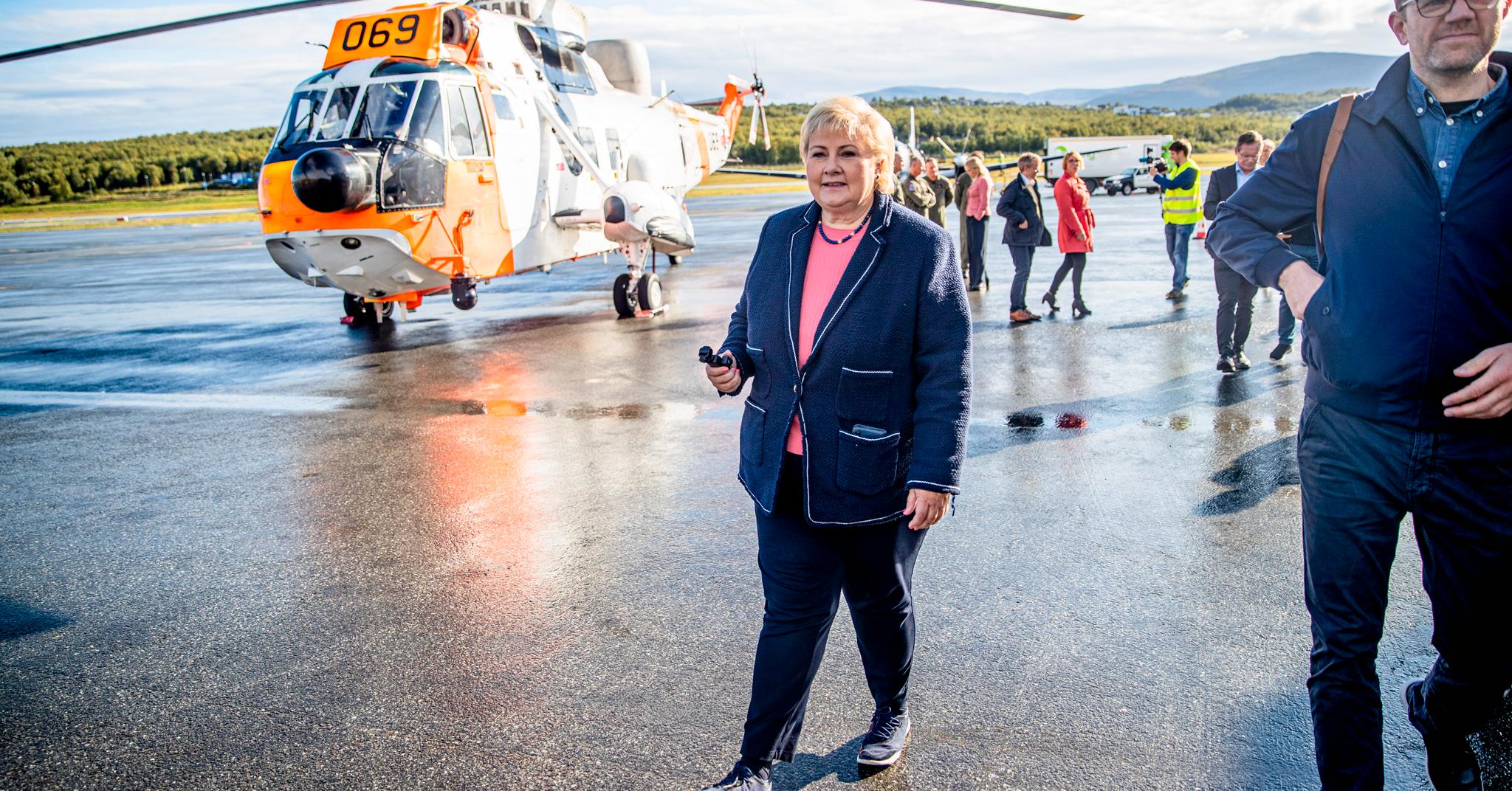Her er Erna Solberg på besøk i Tromsø.