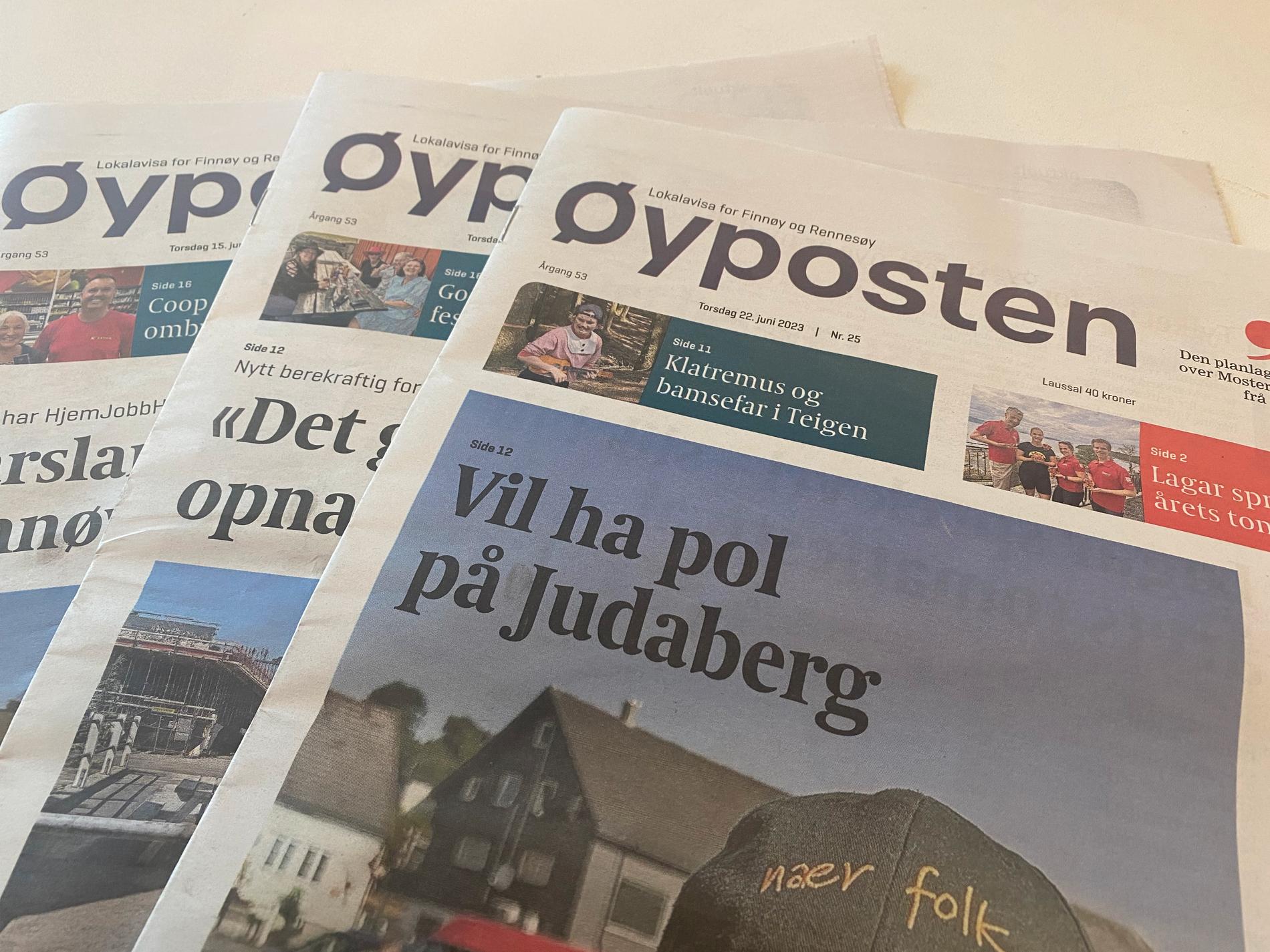 Øyposten ei av 159 små aviser som får auka produksjonstilskot.