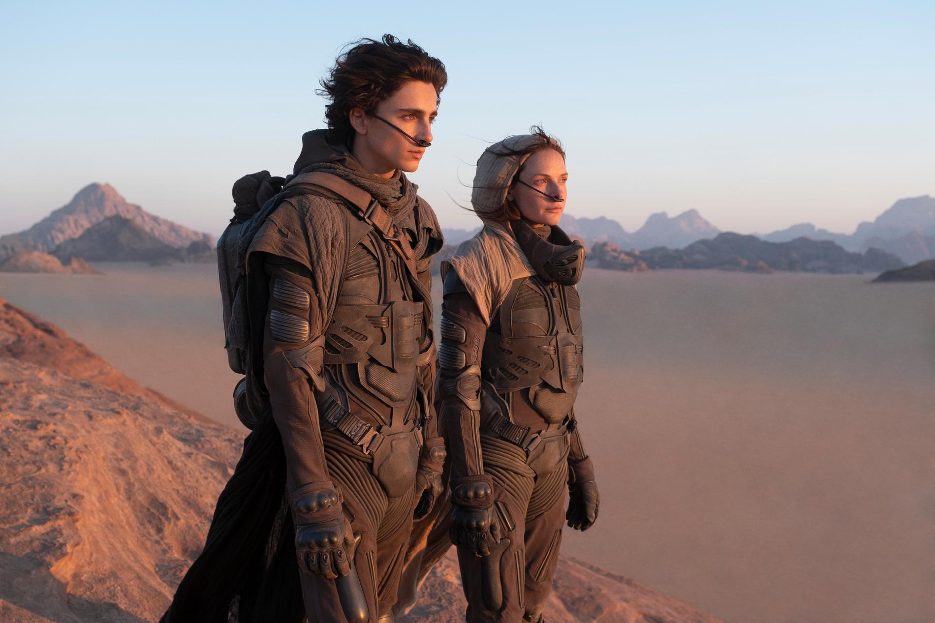 Timothée Chalamet og Rebecca Ferguson i Denis Villeneuves filmatisering av «Dune». 