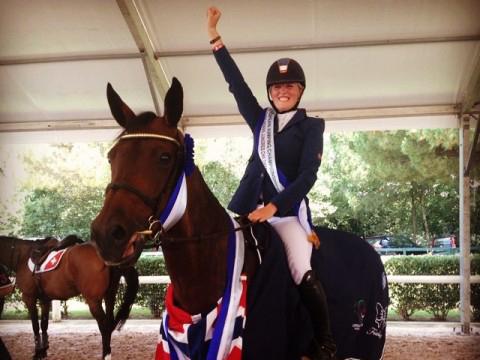 EUROPAMESTER: Sammen med hesten Remedy tok Amalie Steen Hegre (19) med seg gullet hjem til Norge i 2014.