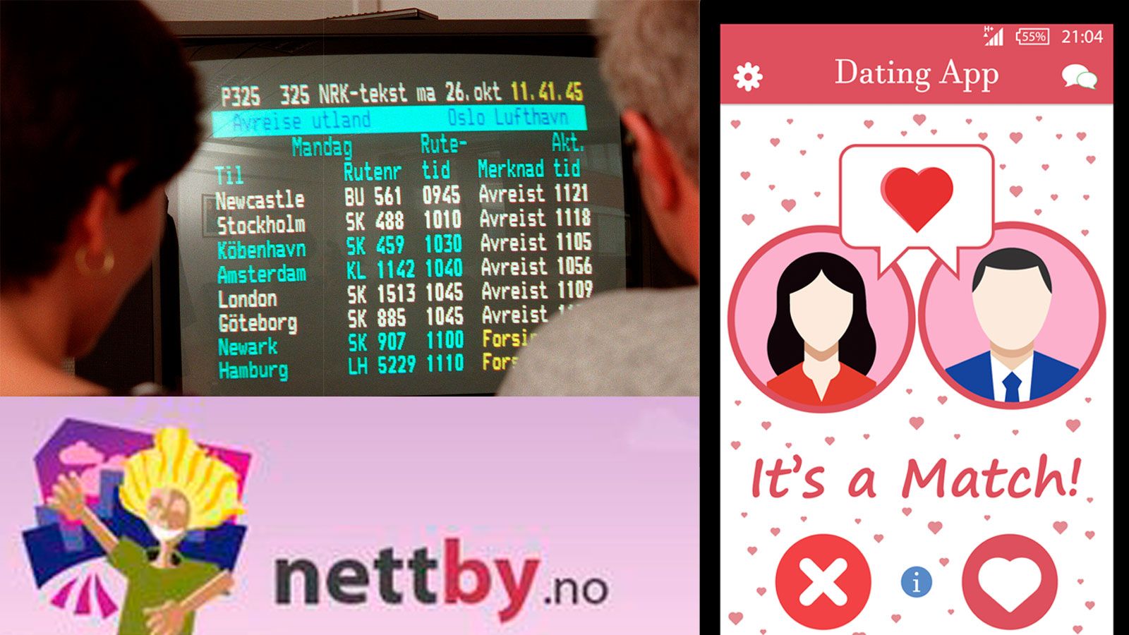 Tidligere chattet folk på tekst-TV, nå kan du få match på datingapper med folk innen 250 meters radius.   