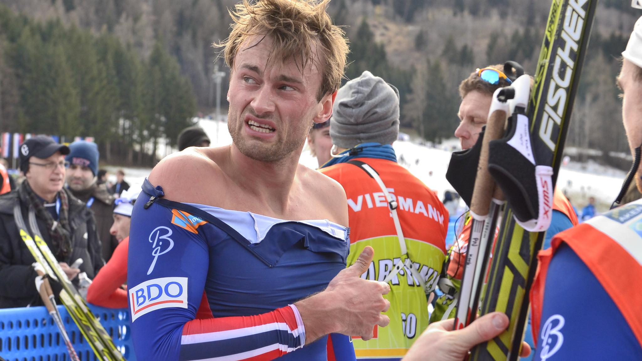 KRAFTPRØVE: Petter Northug tok seg helt ut på lørdagens 15 kilometer klassisk.