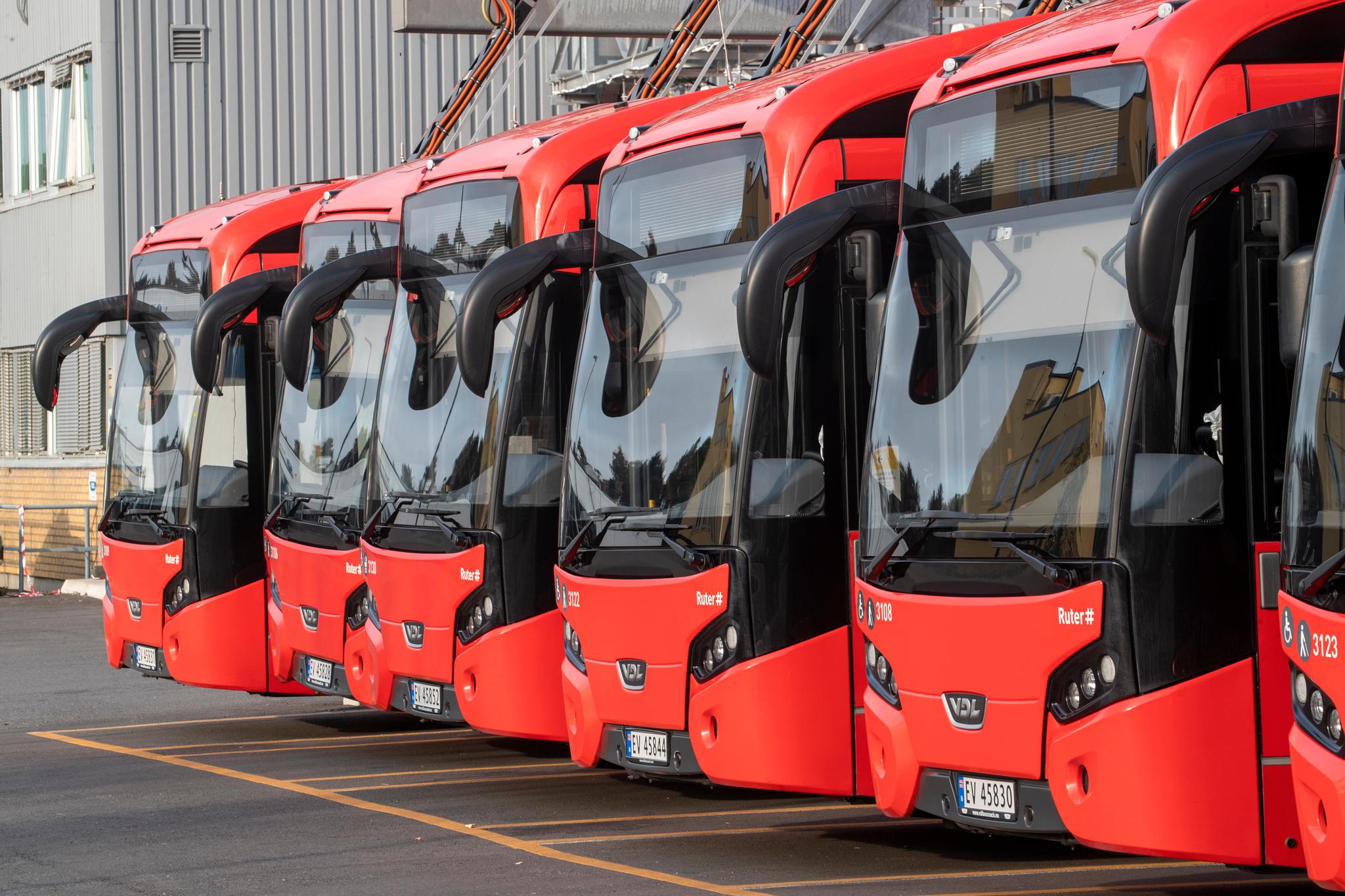 Alle førerne av Ruters by- og regionbusser er tatt ut i streik. 