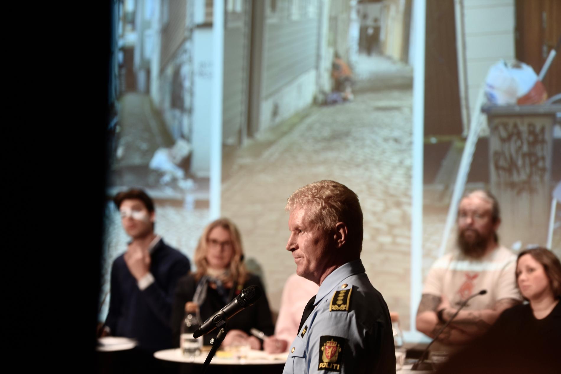 Polititoppen Morten Ørn representerte politiet under tirsdagens debattmøte.