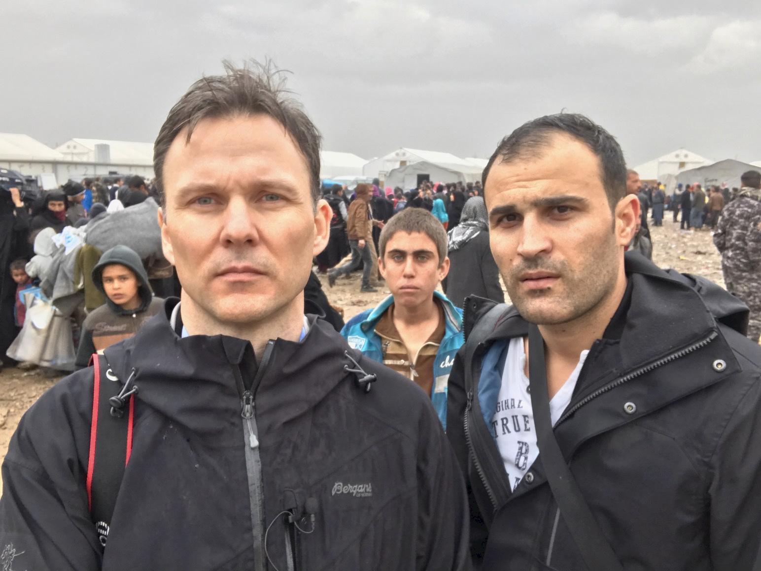 Aftenposten i Mosul. Tor Arne Andreassen og Afshin Ismaeli