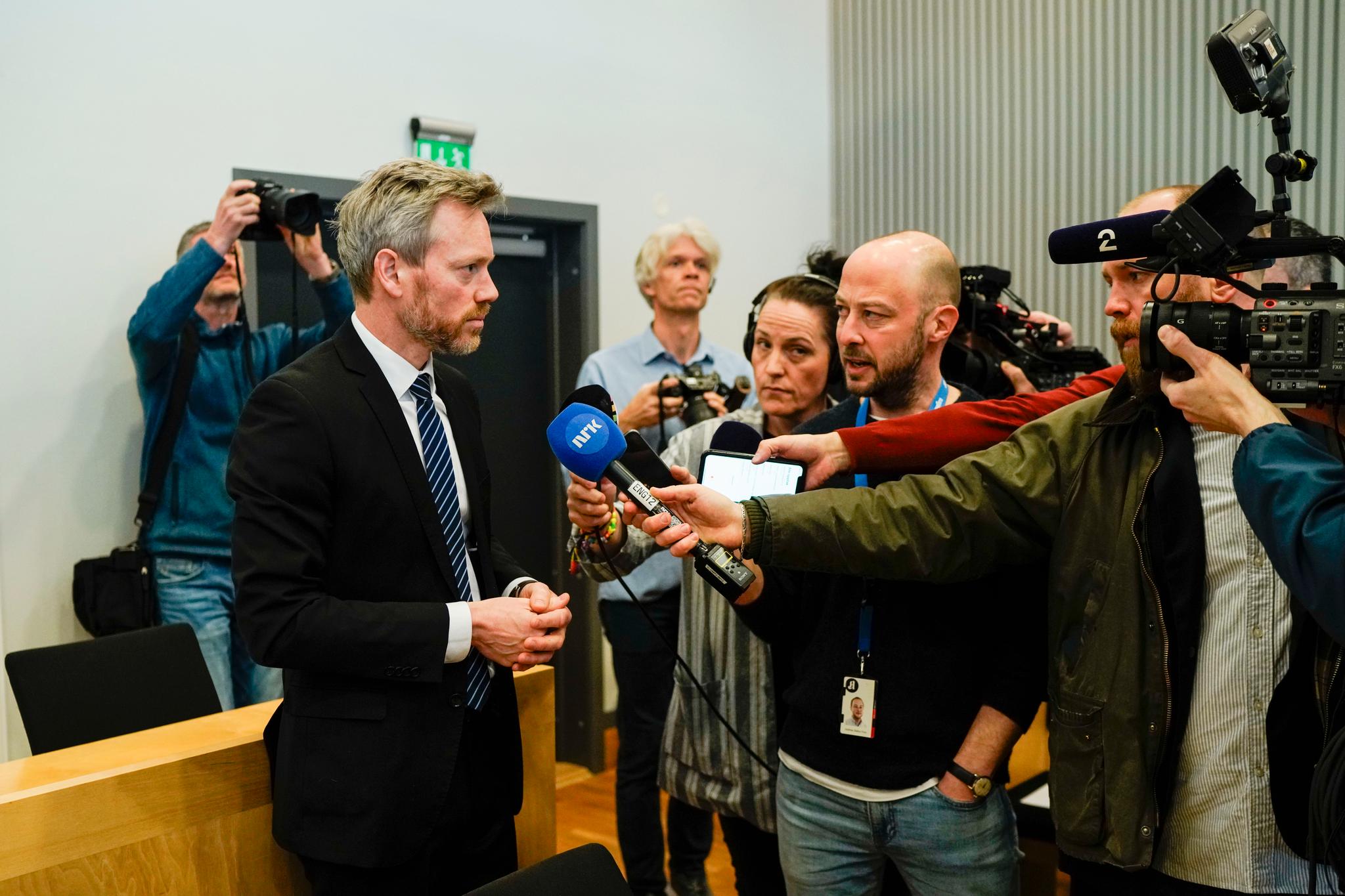Aktor, statsadvokat Andreas Schei før rettssaken mot Jan Helge Andersen i Sør-Rogaland tingrett tirsdag.