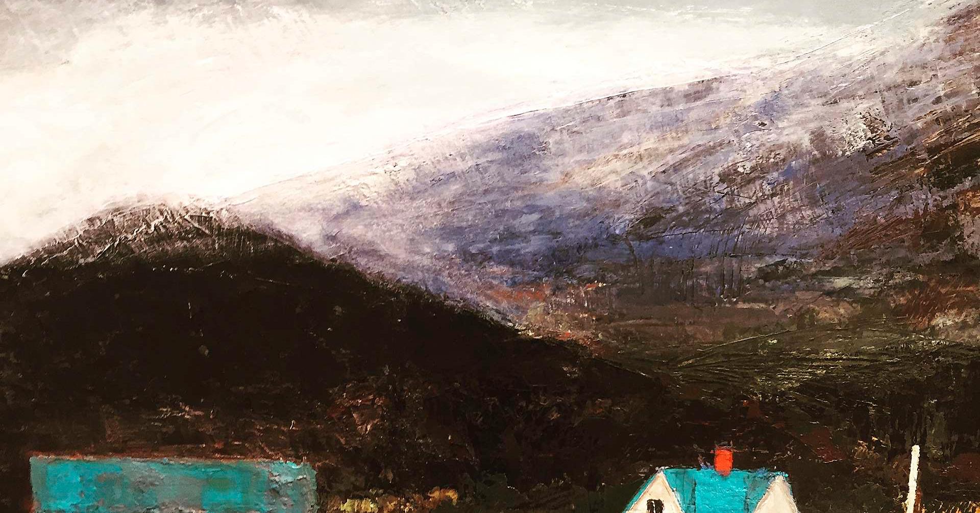 Kunstneren Gunn Vottestad viser karakteristiske motiver av hus i Norge-Norge.