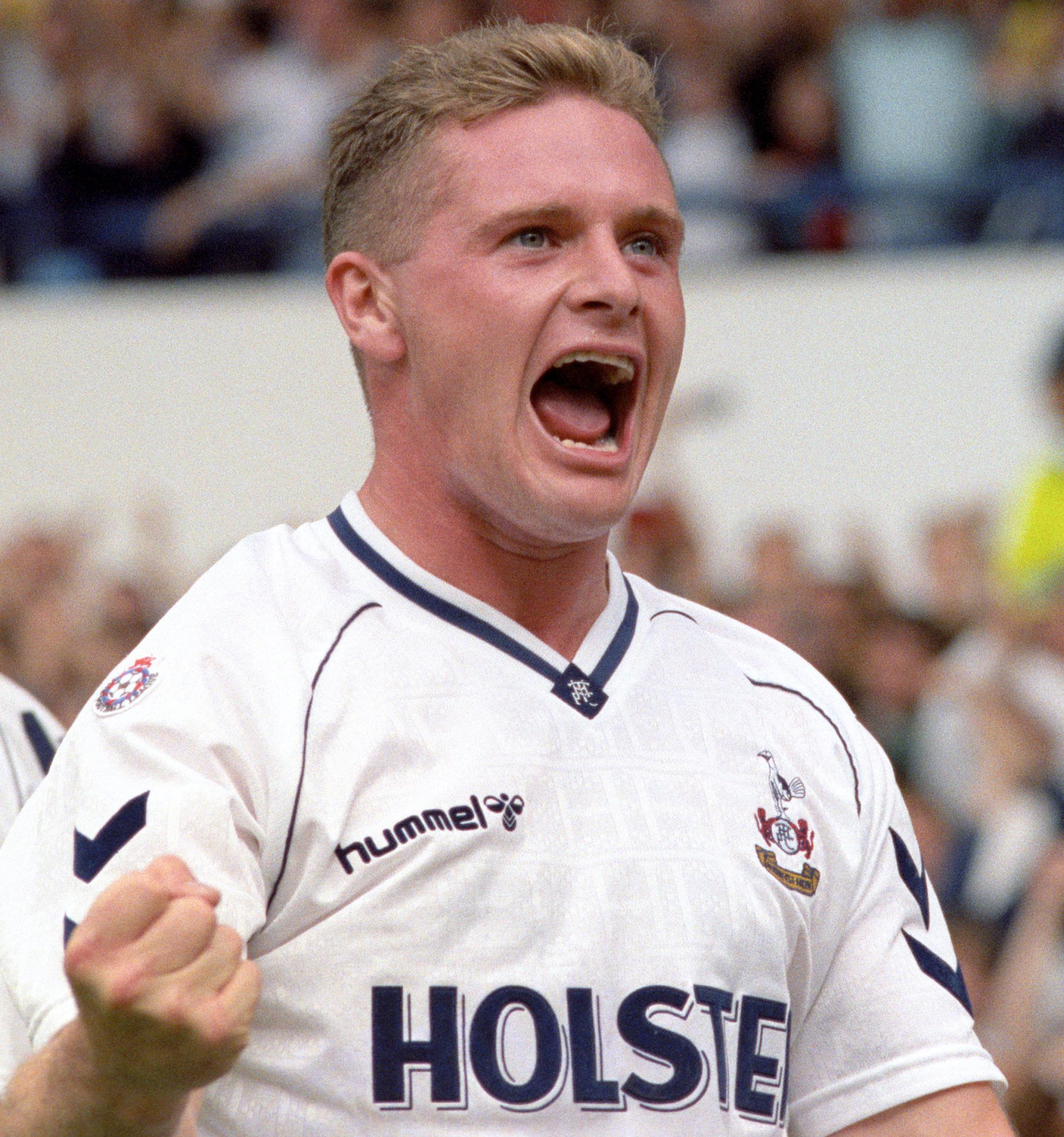  Paul Gascoigne for Tottenham i 1990.