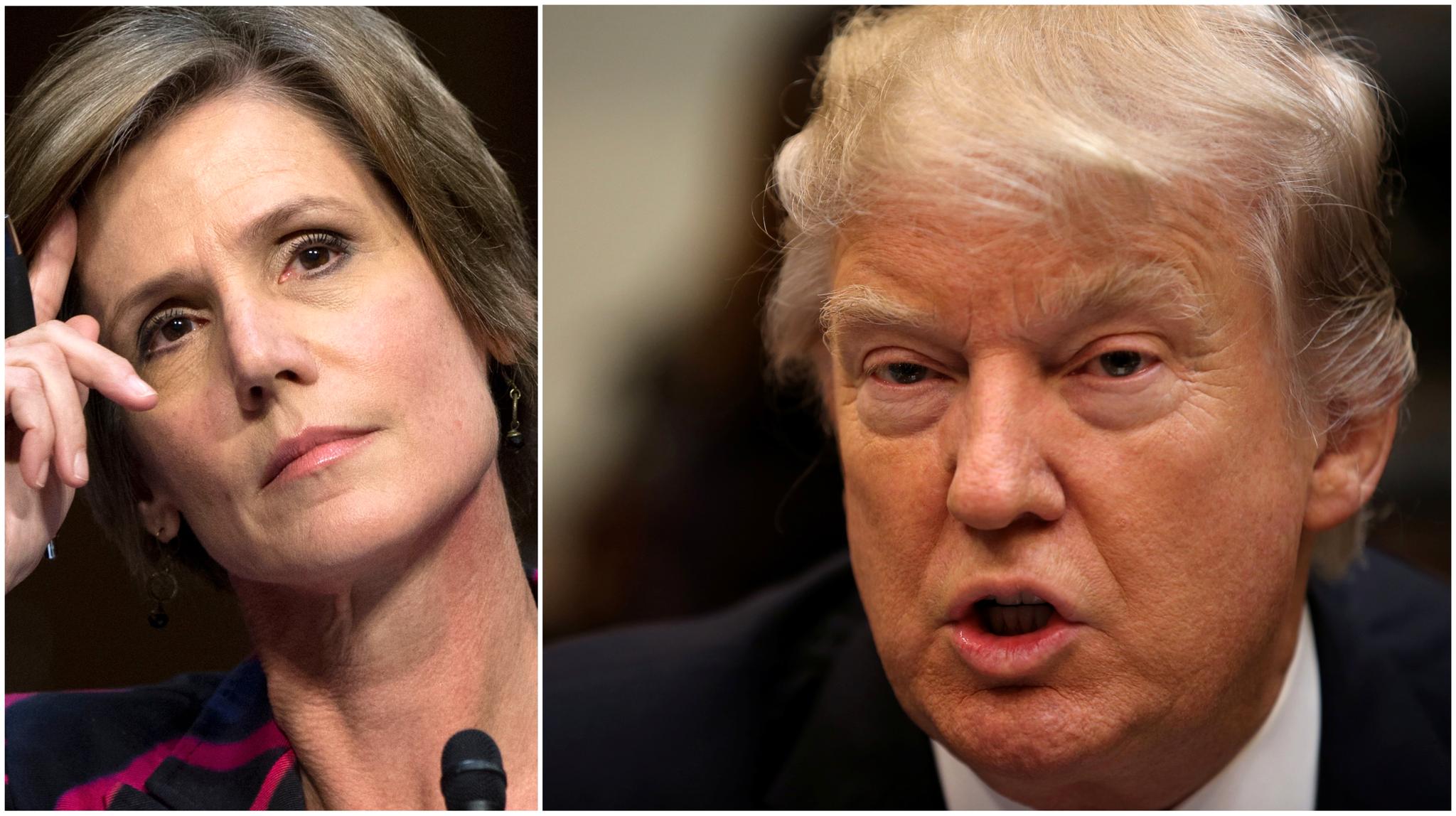President Donald Trump har kvittet seg med den fungerende justisministeren, Sally Yates, fordi hun nektet å gjøre som han sa.